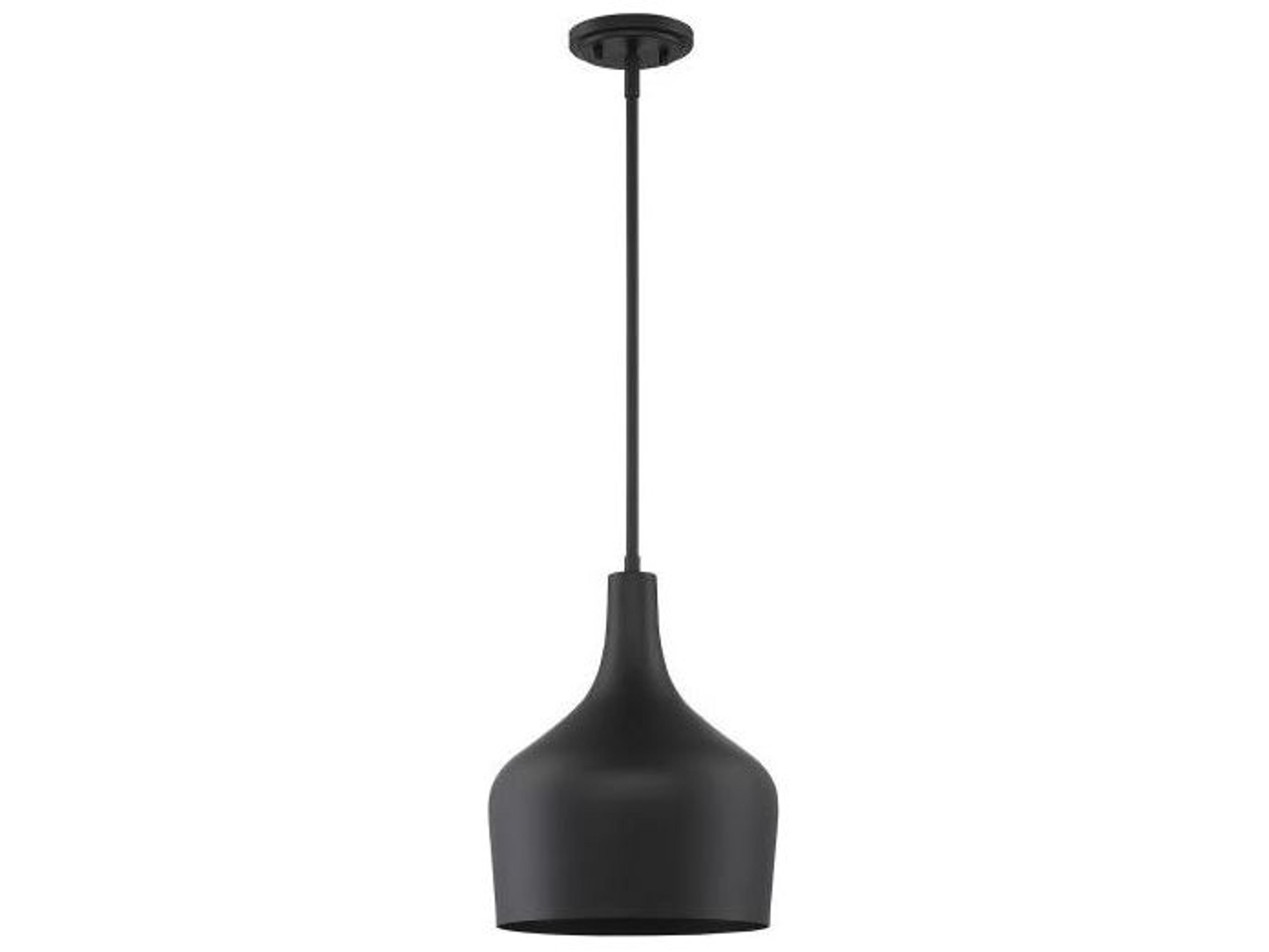 Savoy House Meridian 1-Light Matte Black Bell Mini Pendant