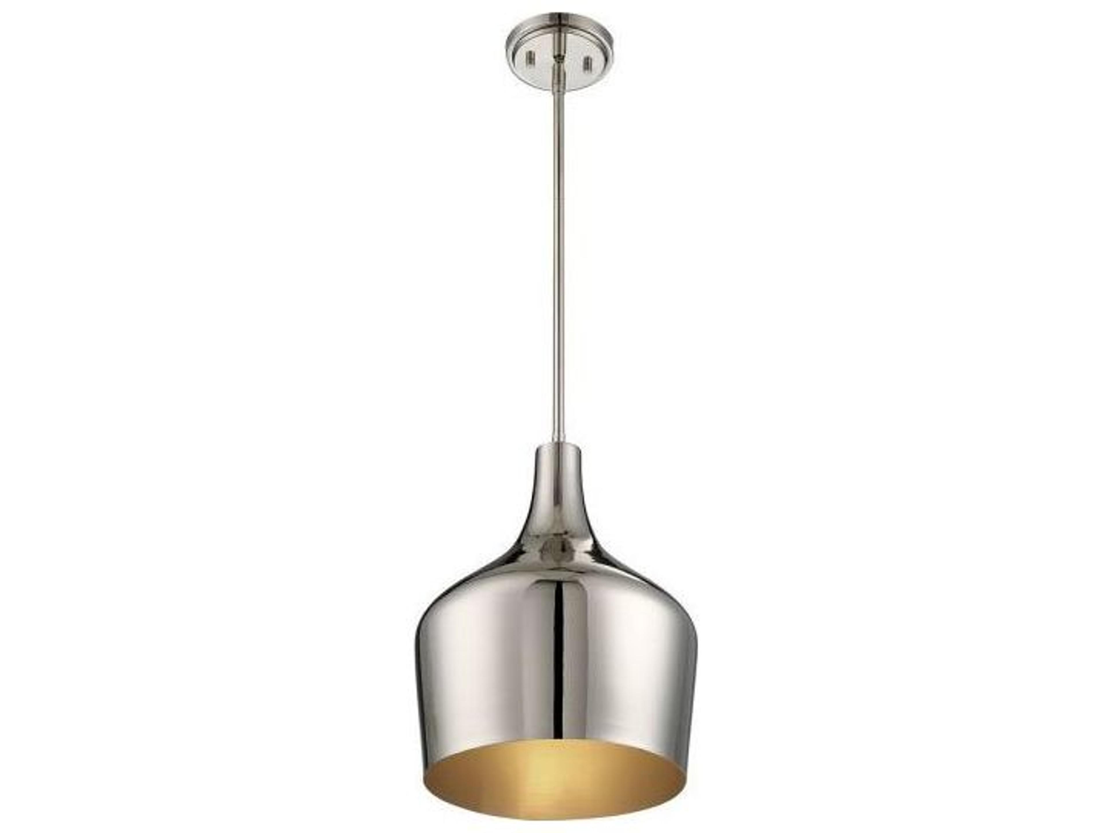Savoy House Meridian 1-Light Polished Nickel Bell Mini Pendant