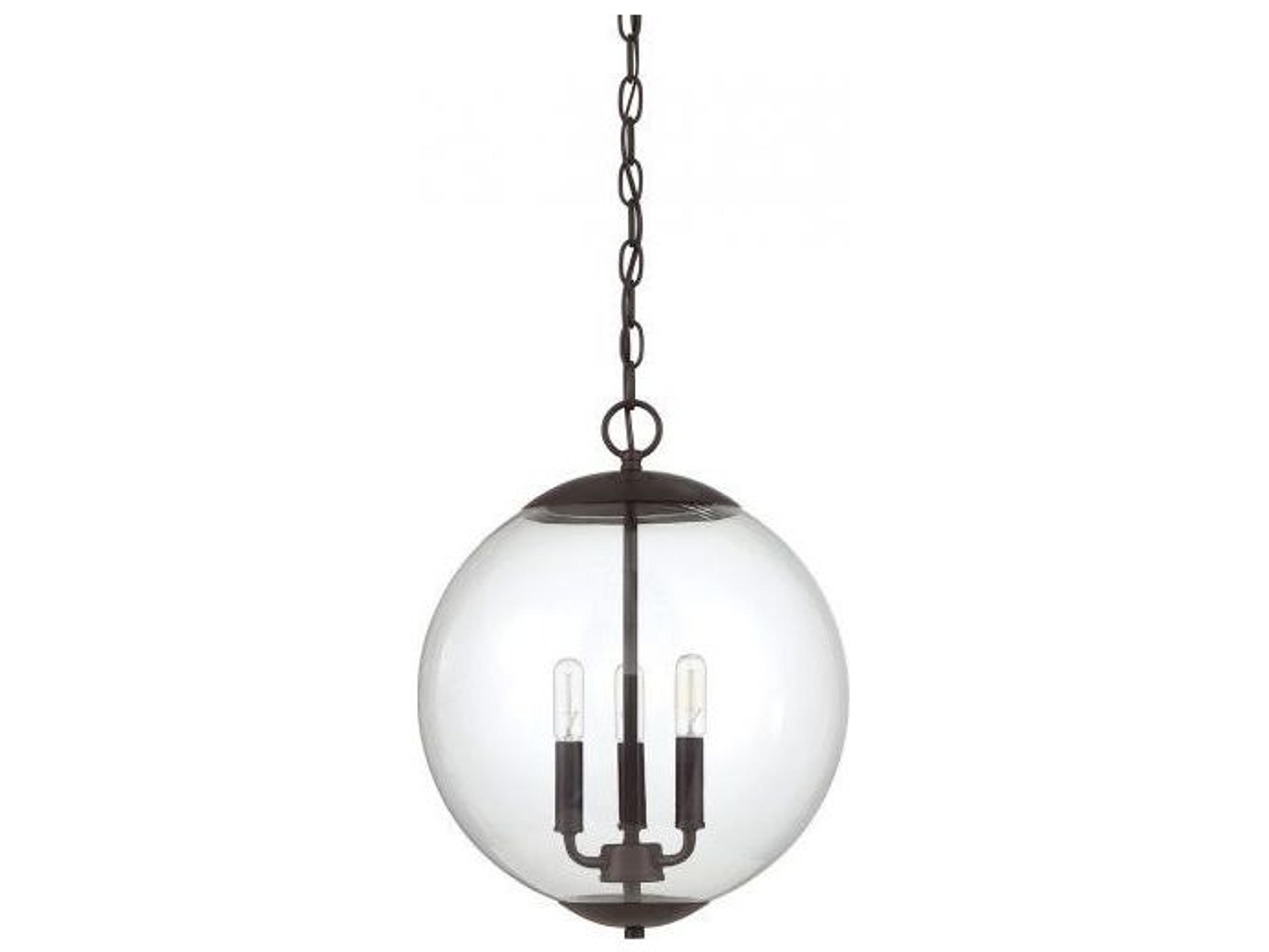 Savoy House Meridian 3-Light Oil Rubbed Bronze Globe Geometric Pendant
