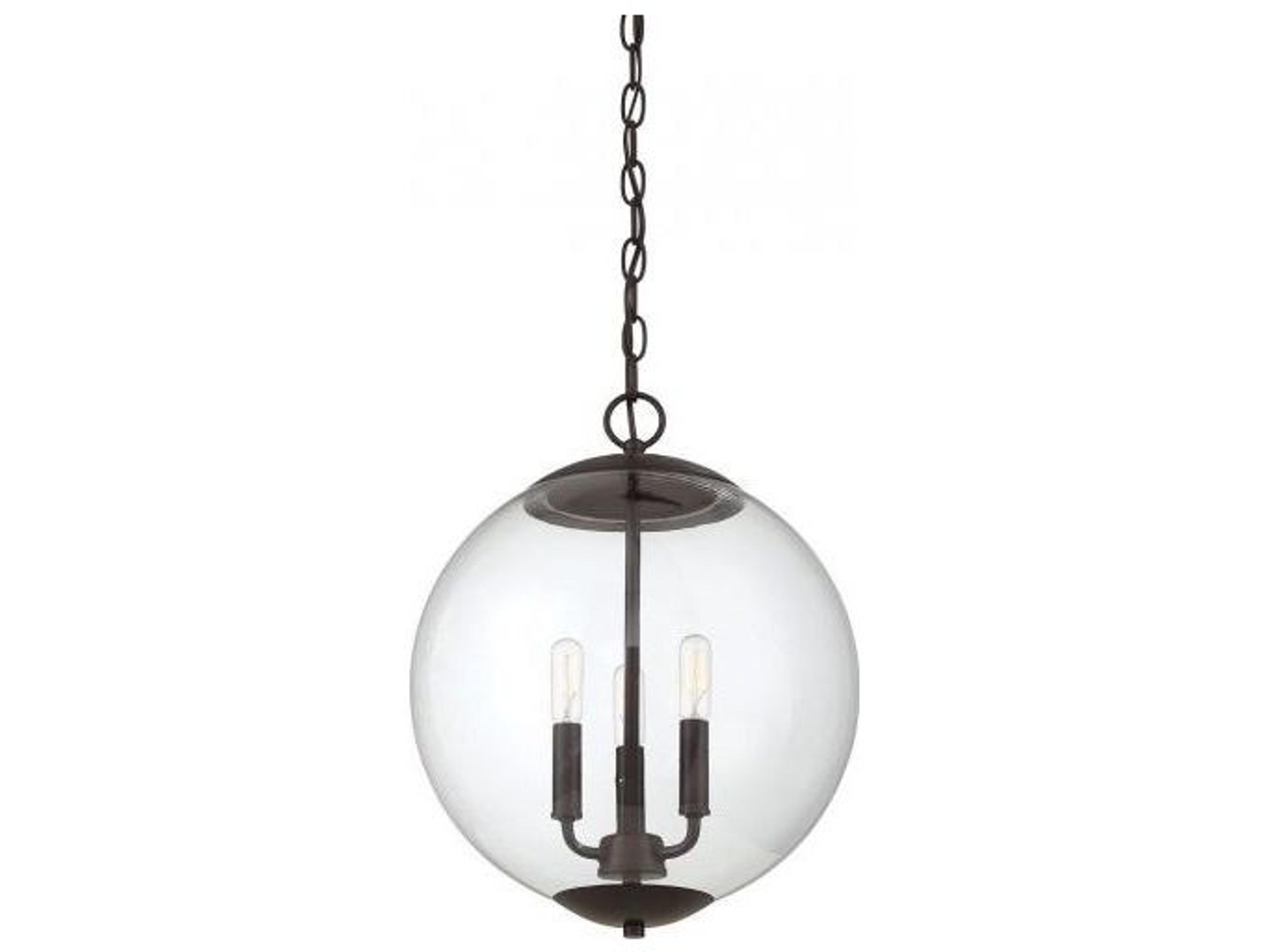 Savoy House Meridian 3-Light Oil Rubbed Bronze Globe Geometric Pendant