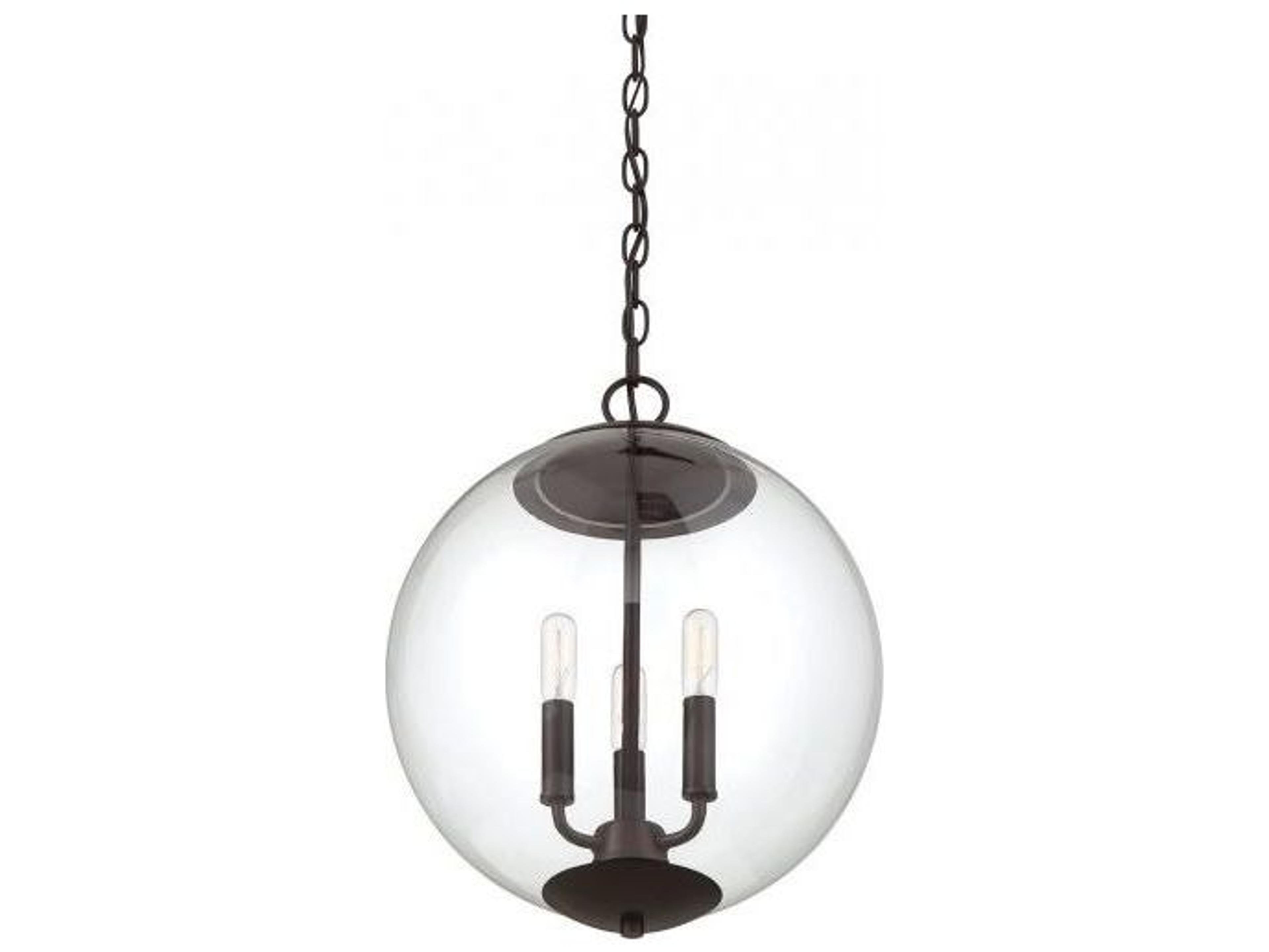 Savoy House Meridian 3-Light Oil Rubbed Bronze Globe Geometric Pendant
