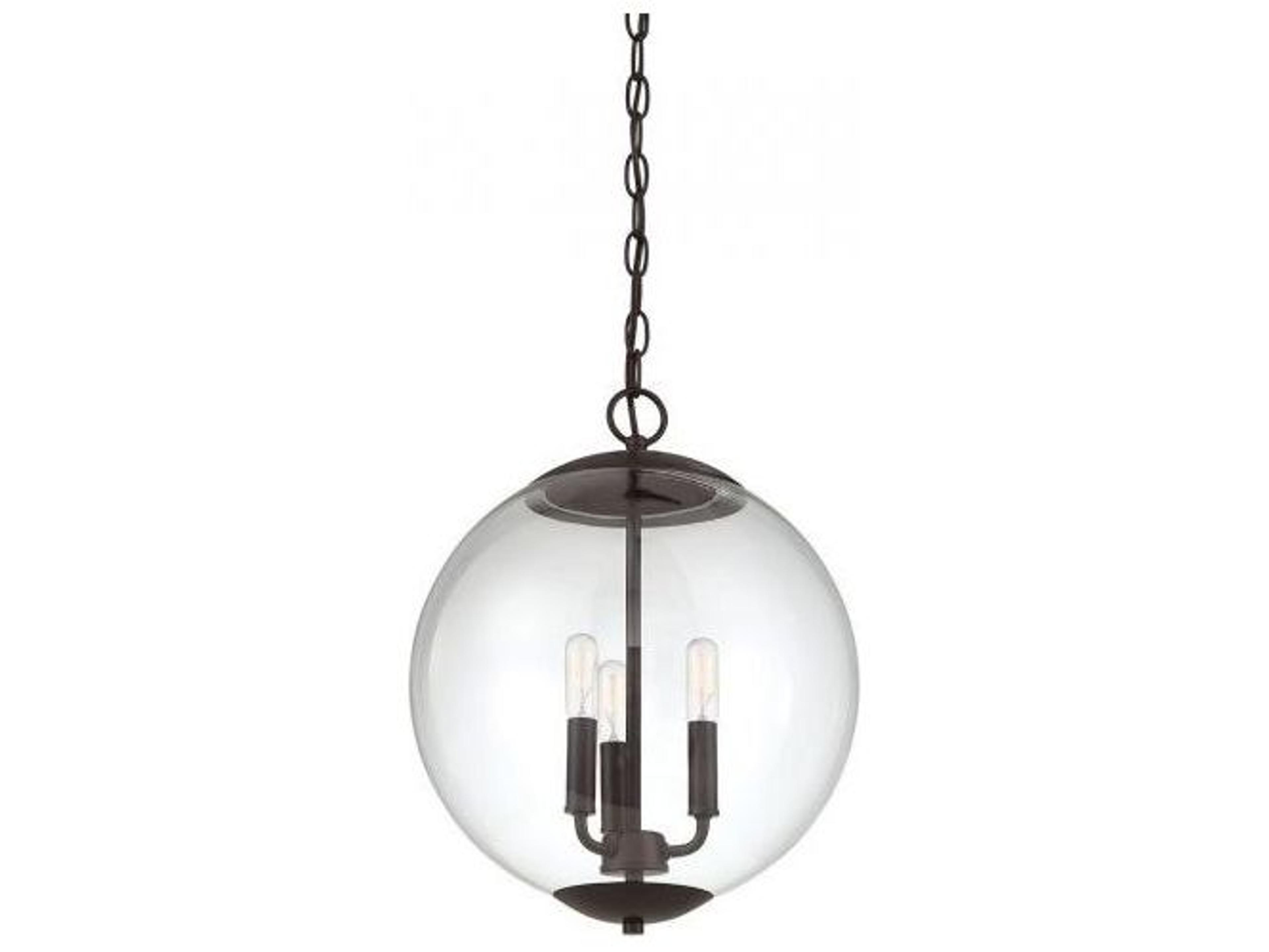 Savoy House Meridian 3-Light Oil Rubbed Bronze Globe Geometric Pendant