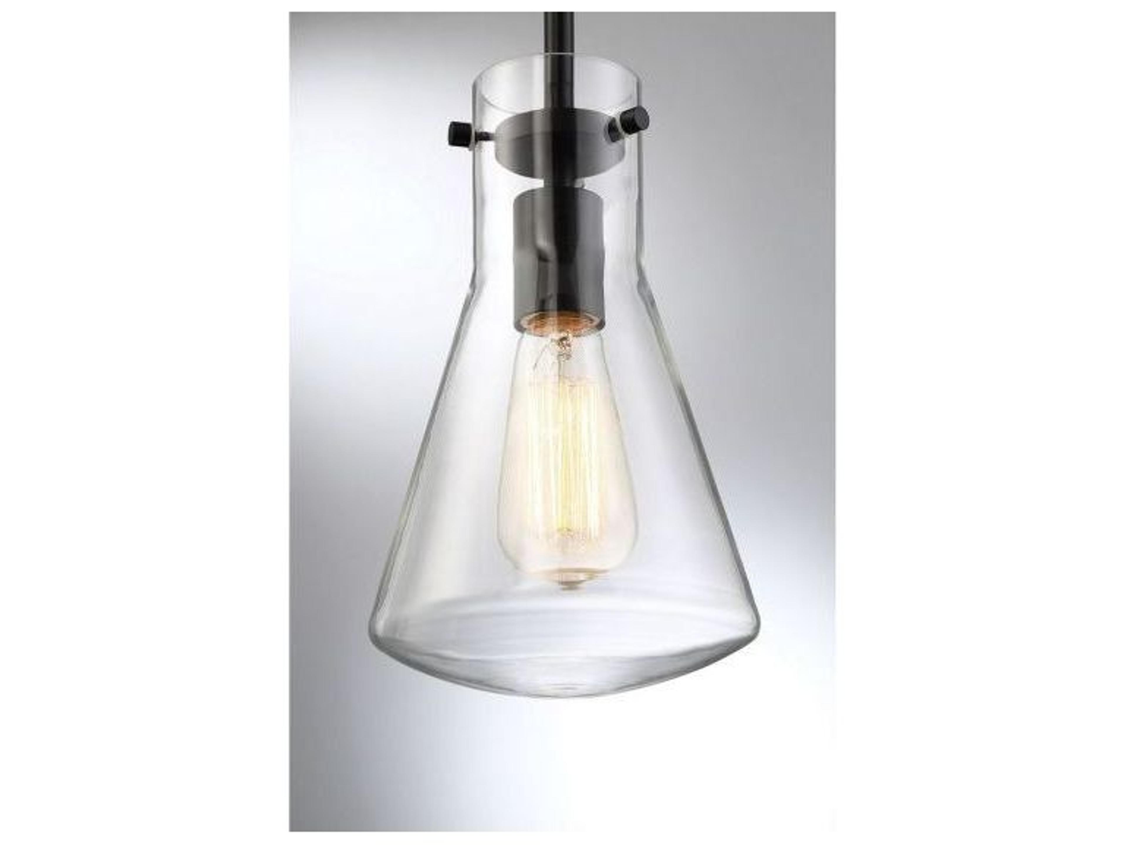Savoy House Meridian 1-Light Matte Black Glass Geometric Mini Pendant