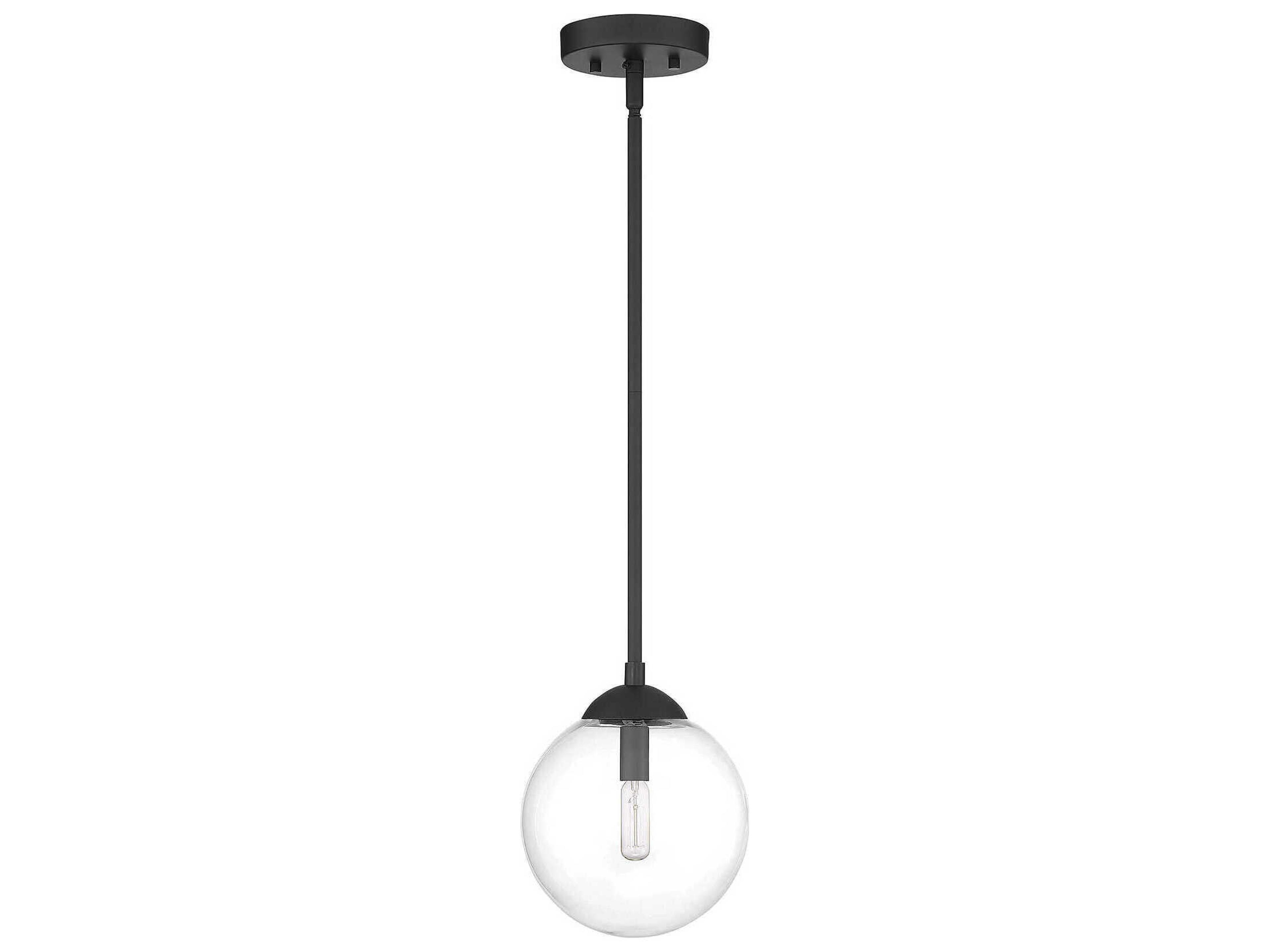 Savoy House Meridian 1-Light Matte Black Glass Globe Mini Pendant