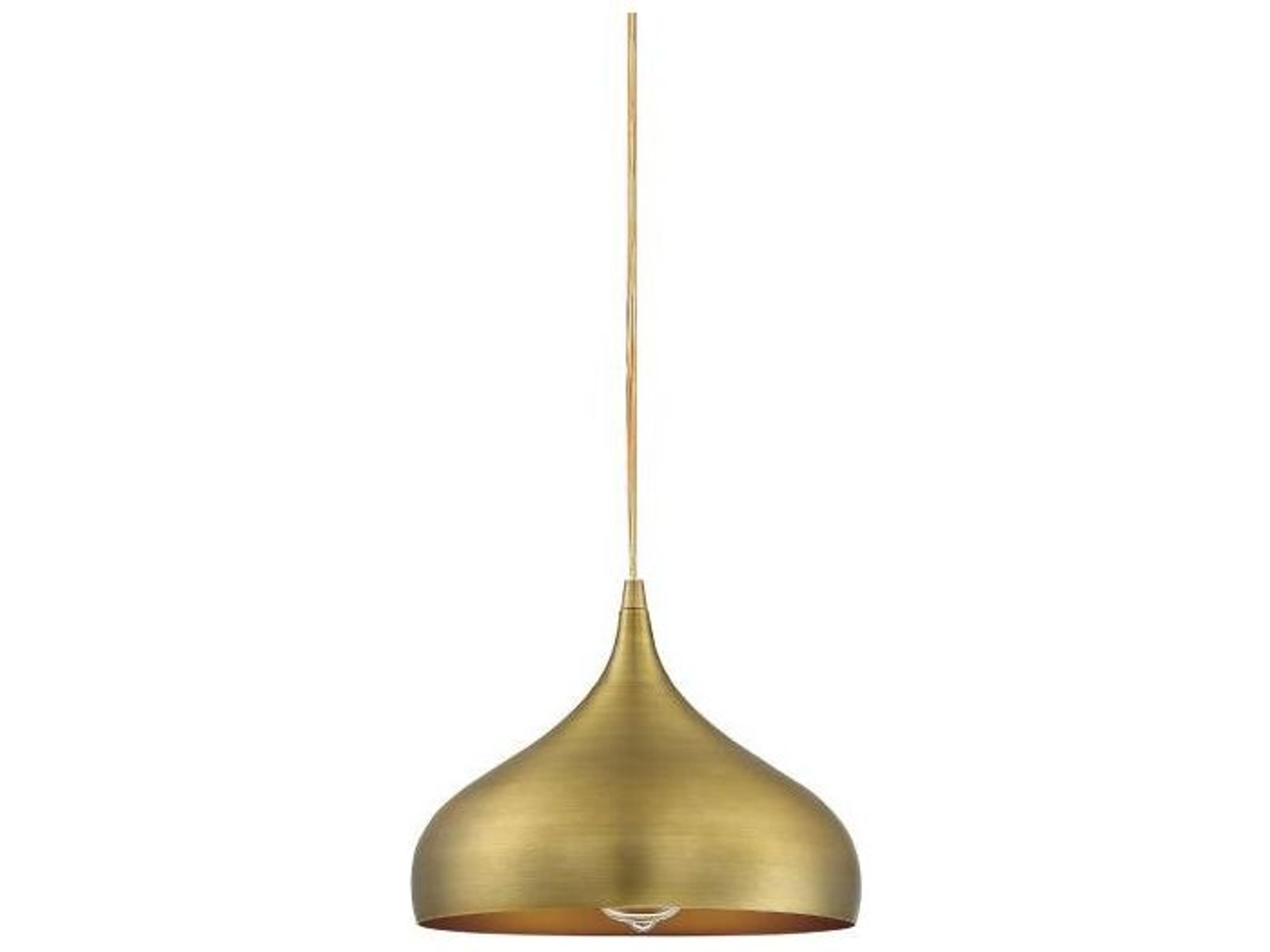 Savoy House Meridian 1-Light Natural Brass Bell Mini Pendant