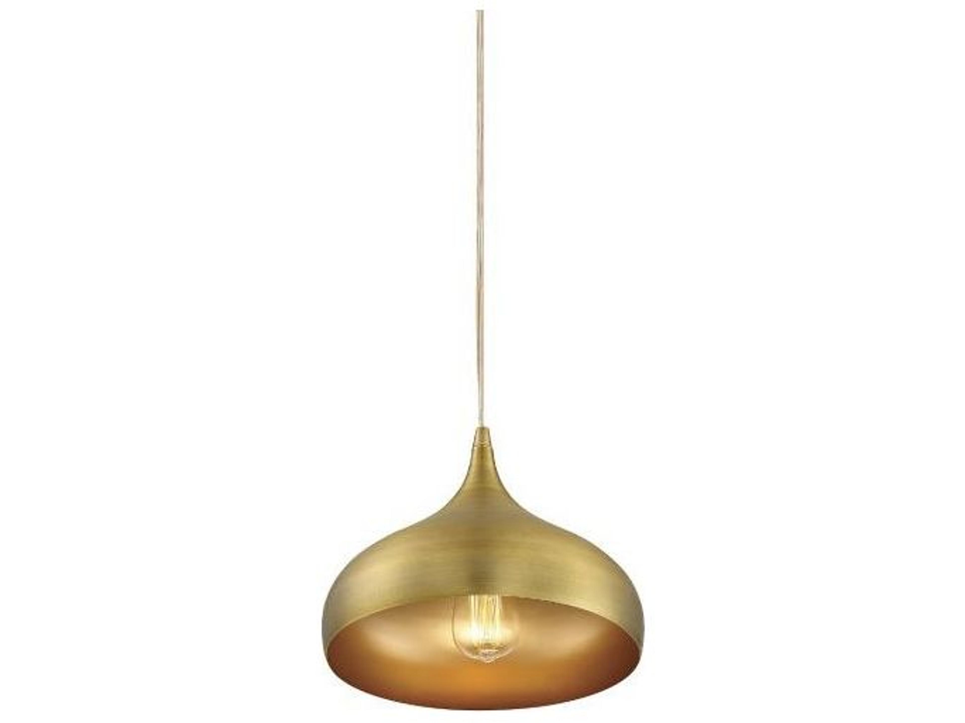 Savoy House Meridian 1-Light Natural Brass Bell Mini Pendant
