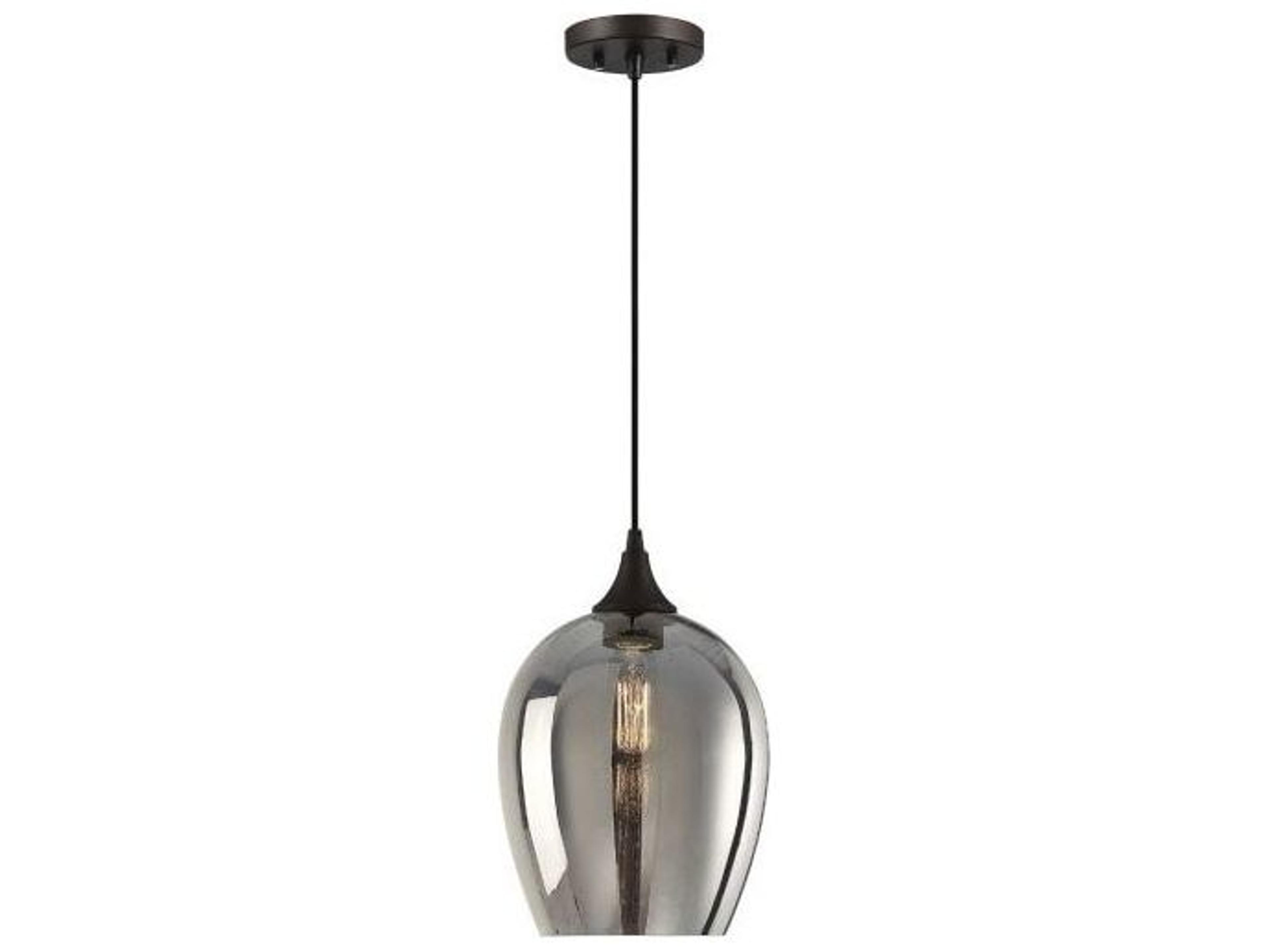 Savoy House Meridian 1-Light Oil Rubbed Bronze Glass Bell Mini Pendant