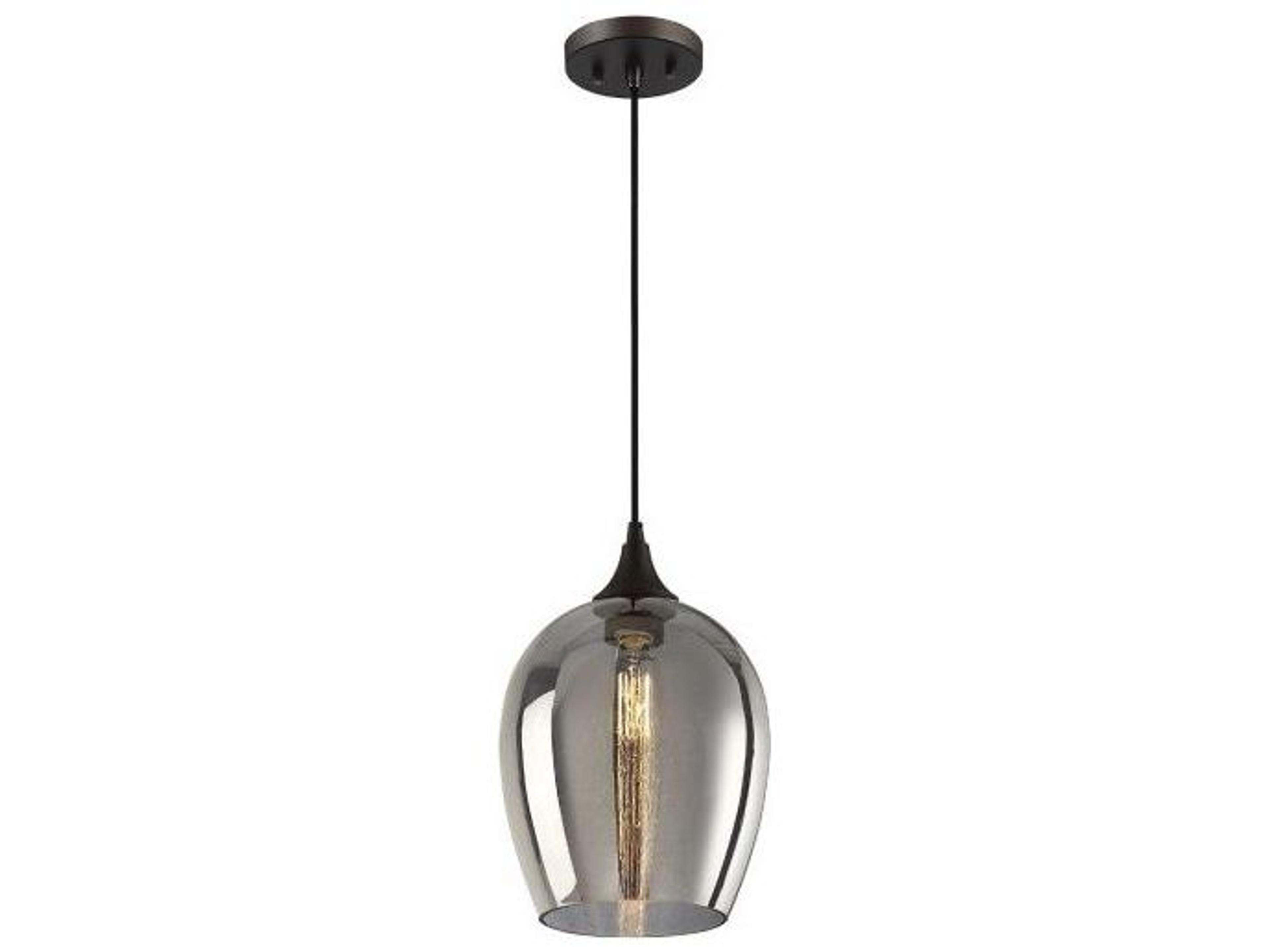 Savoy House Meridian 1-Light Oil Rubbed Bronze Glass Bell Mini Pendant