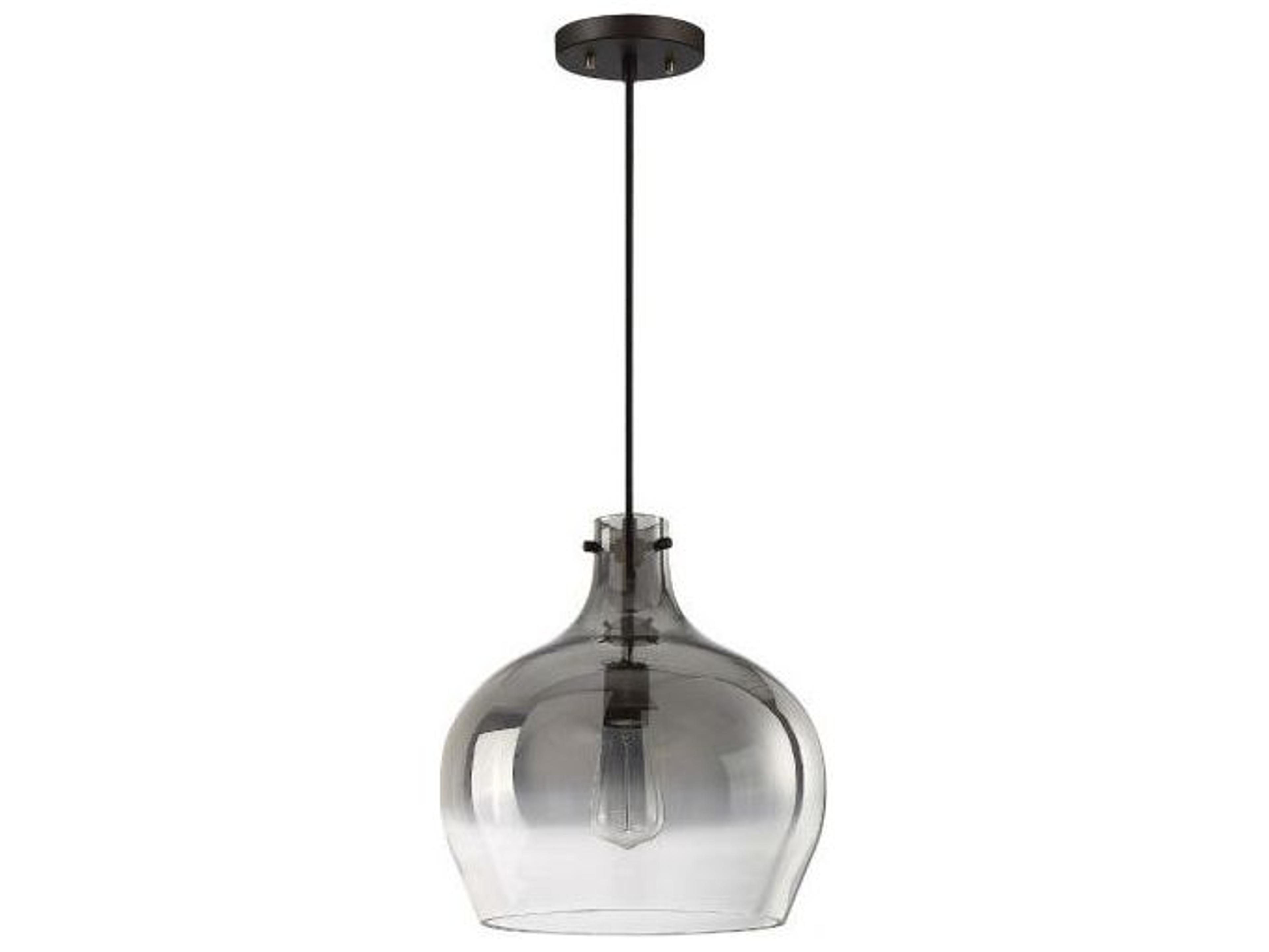 Savoy House Meridian 1-Light Oil Rubbed Bronze Glass Bell Pendant