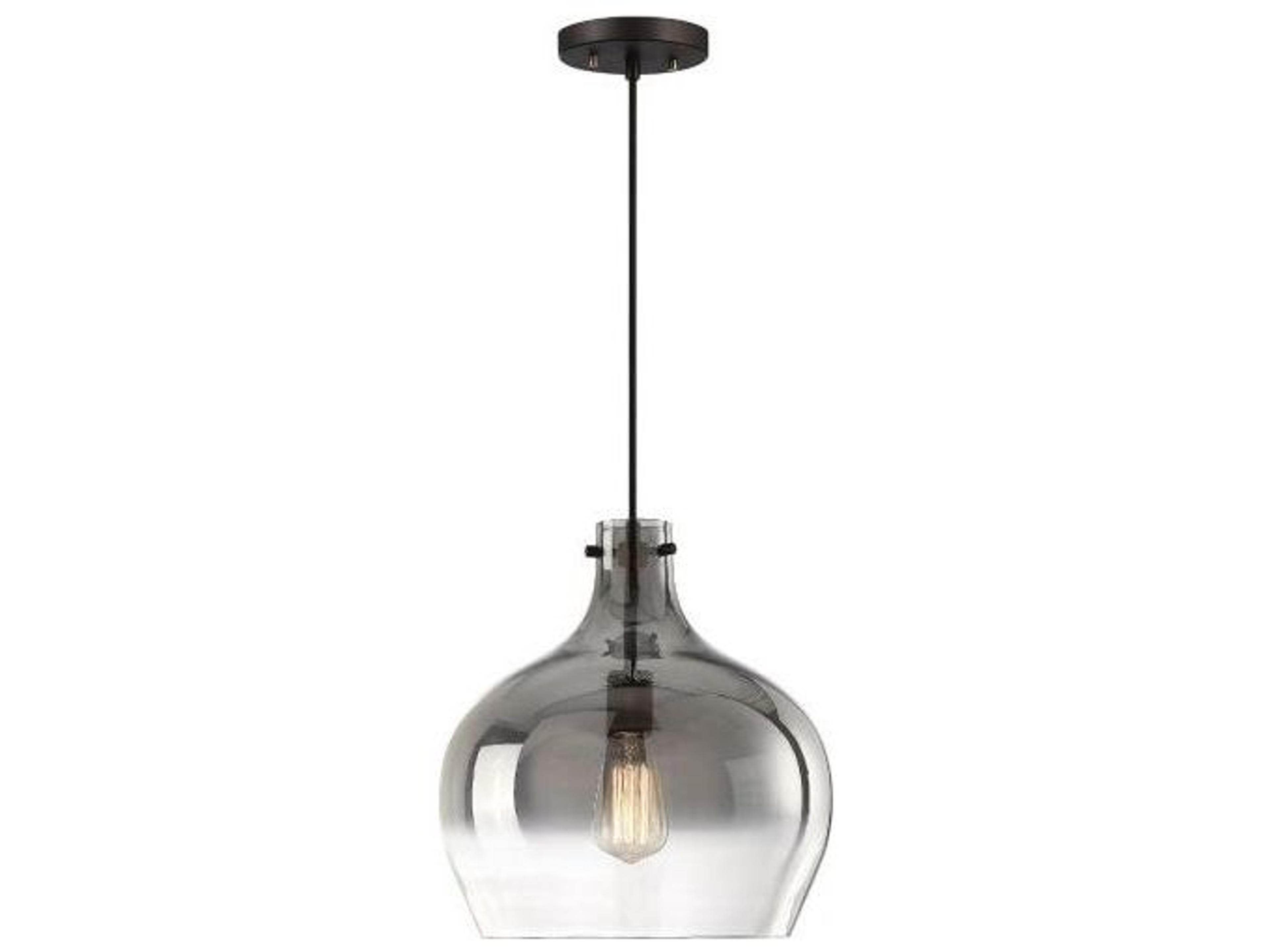 Savoy House Meridian 1-Light Oil Rubbed Bronze Glass Bell Pendant