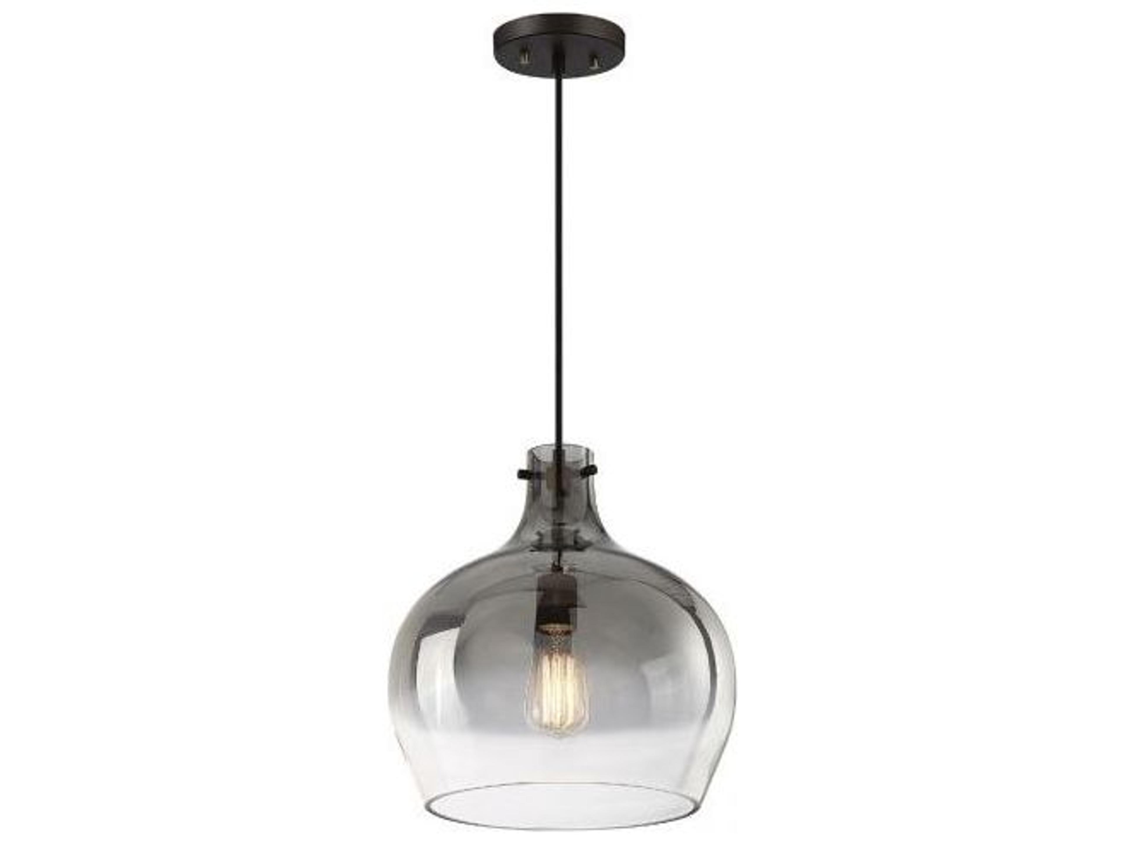 Savoy House Meridian 1-Light Oil Rubbed Bronze Glass Bell Pendant