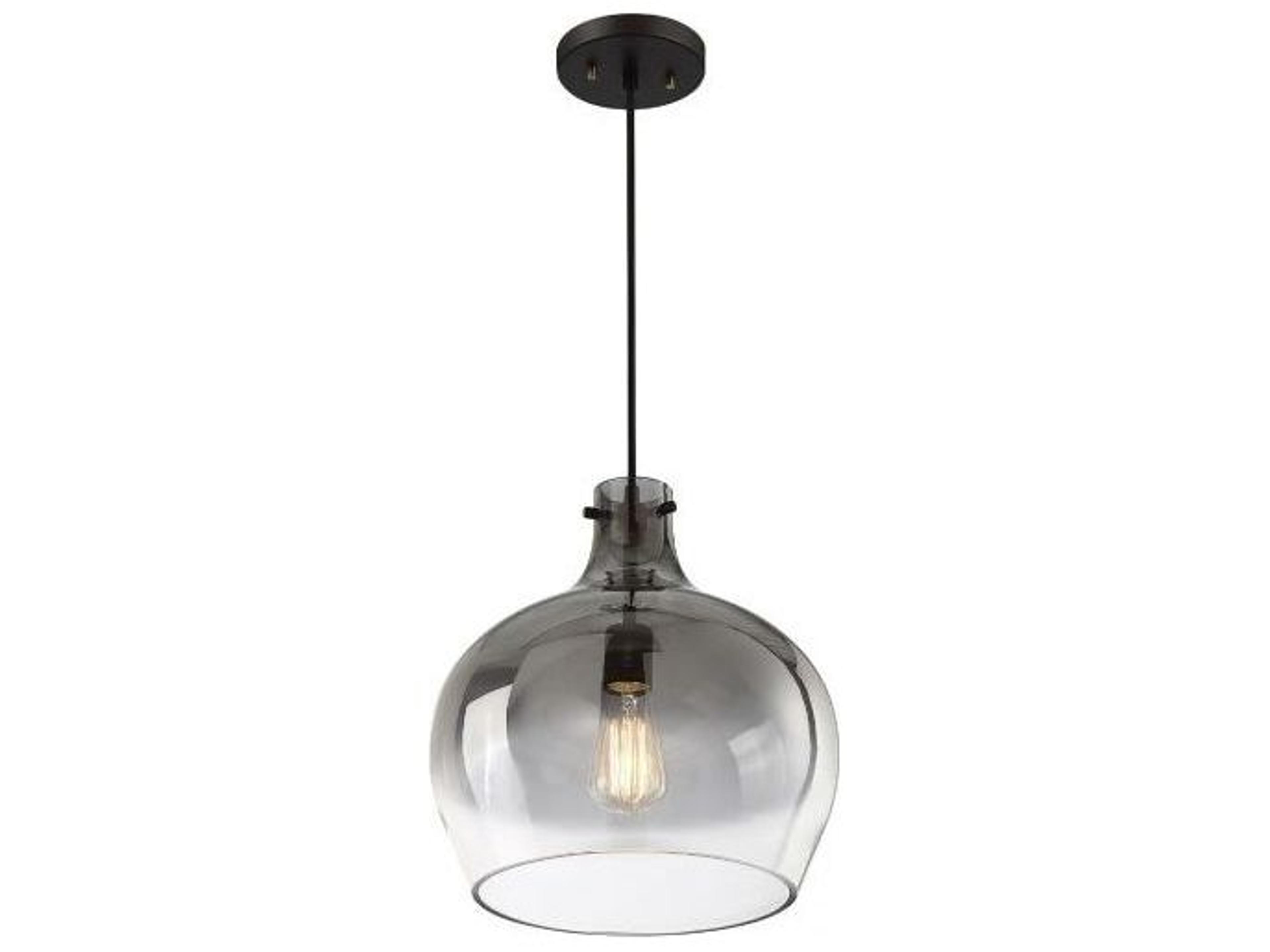Savoy House Meridian 1-Light Oil Rubbed Bronze Glass Bell Pendant
