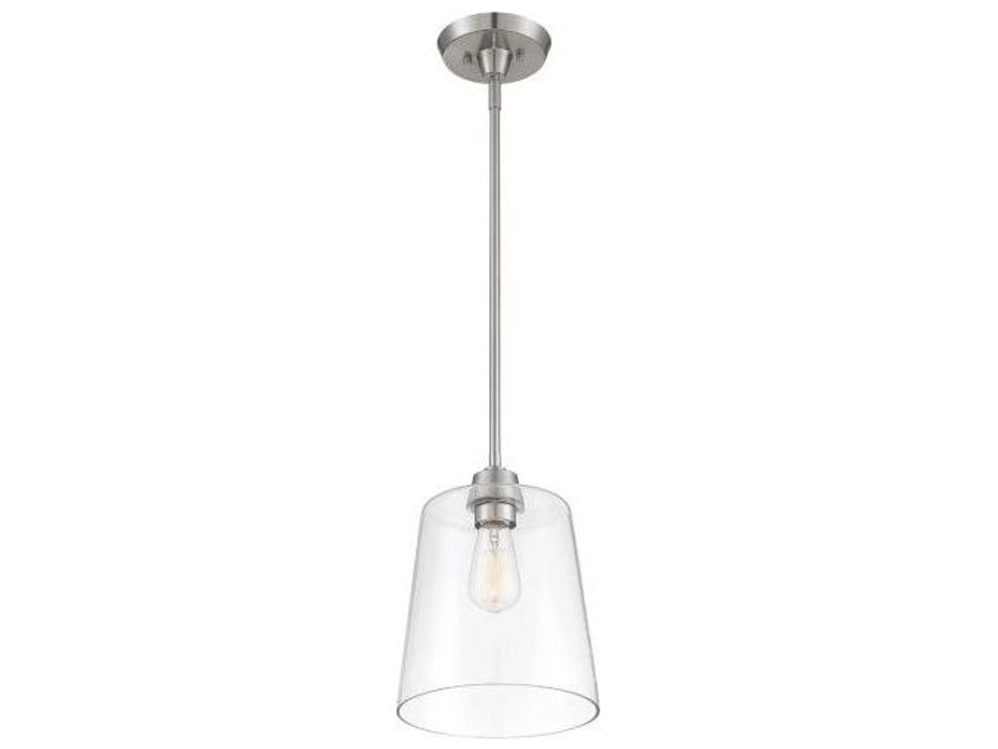 Savoy House Meridian 1-Light Brushed Nickel Glass Empire Mini Pendant