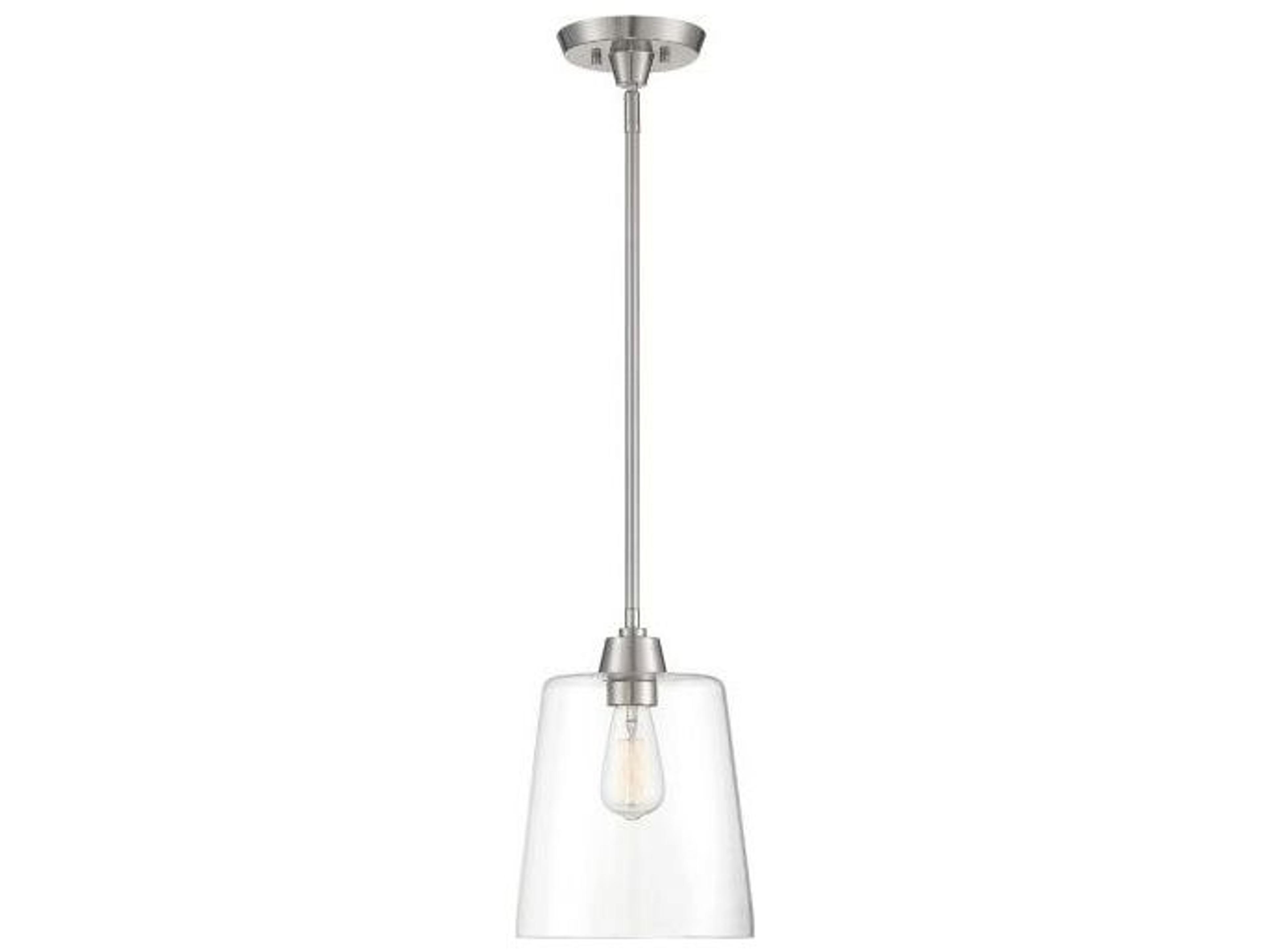Savoy House Meridian 1-Light Brushed Nickel Glass Empire Mini Pendant