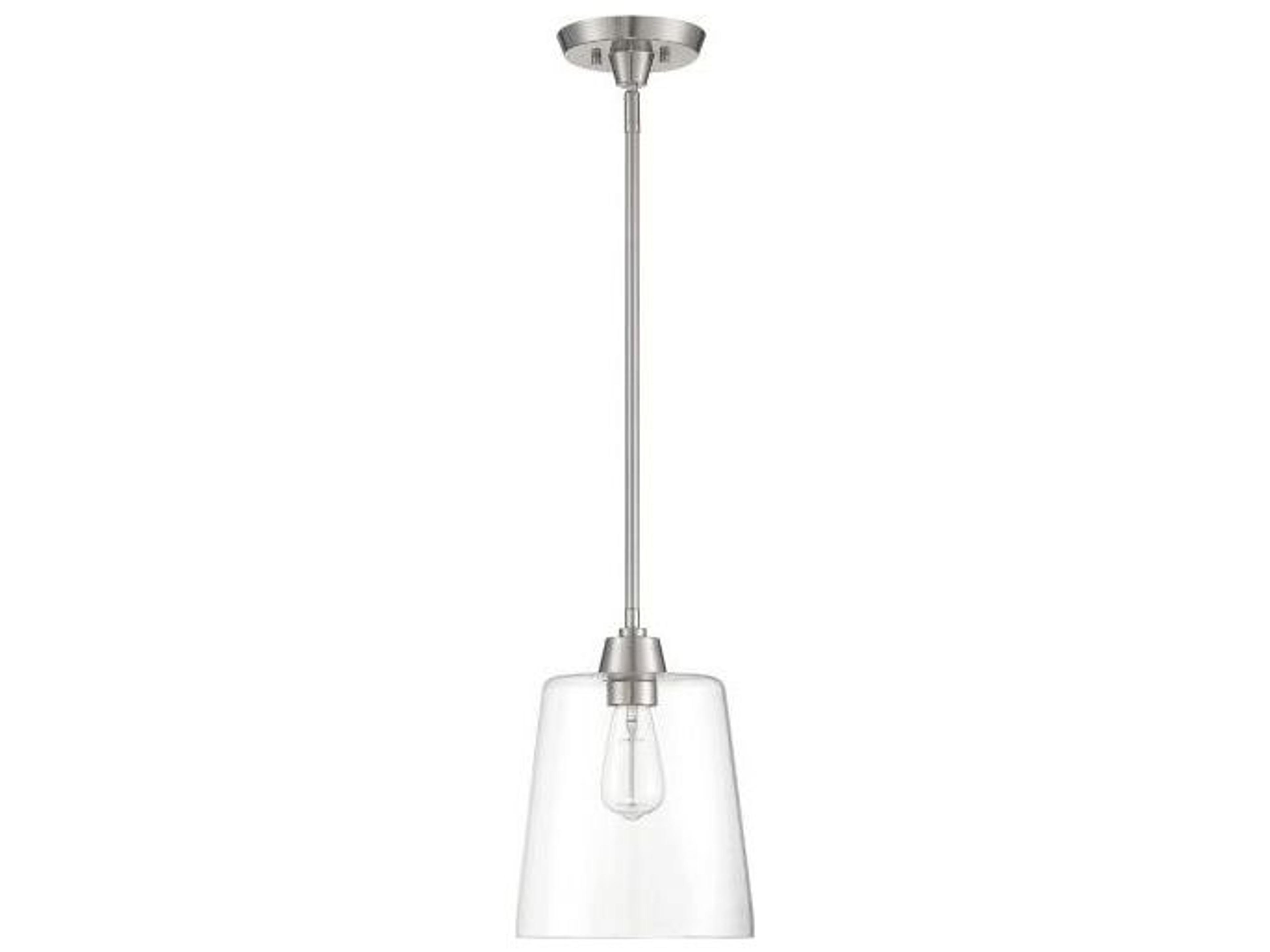 Savoy House Meridian 1-Light Brushed Nickel Glass Empire Mini Pendant