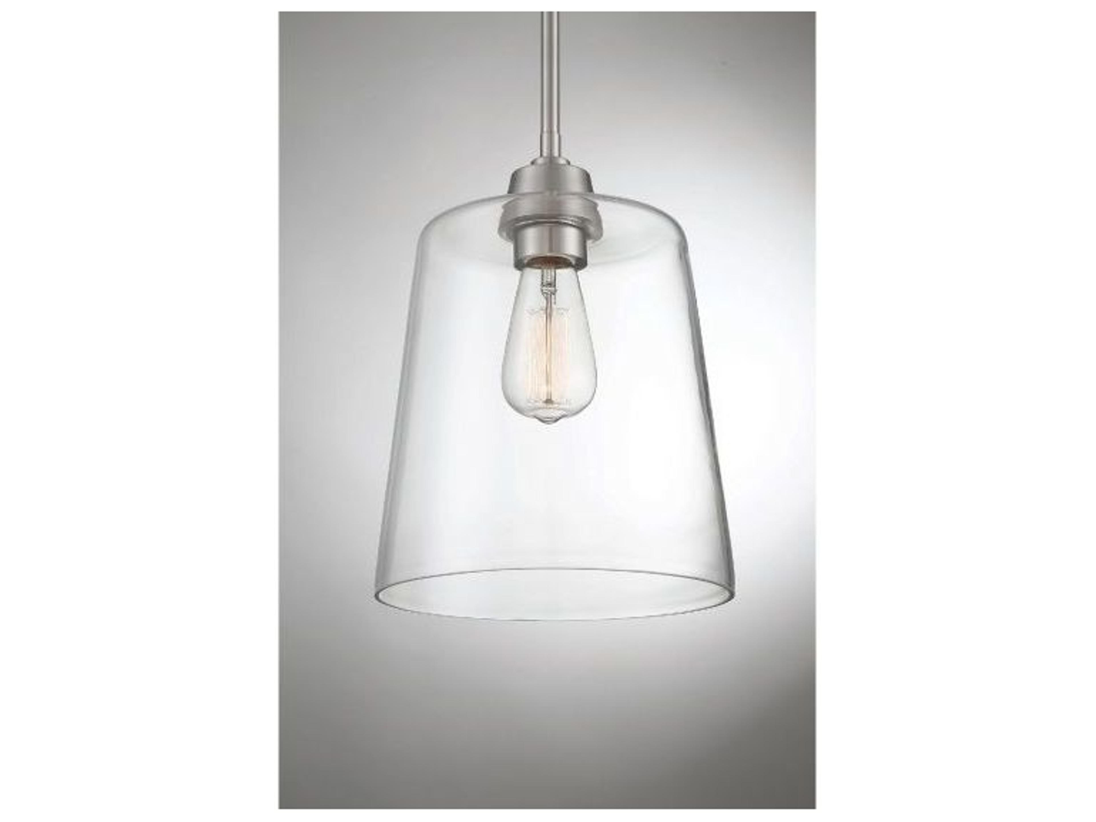 Savoy House Meridian 1-Light Brushed Nickel Glass Empire Mini Pendant