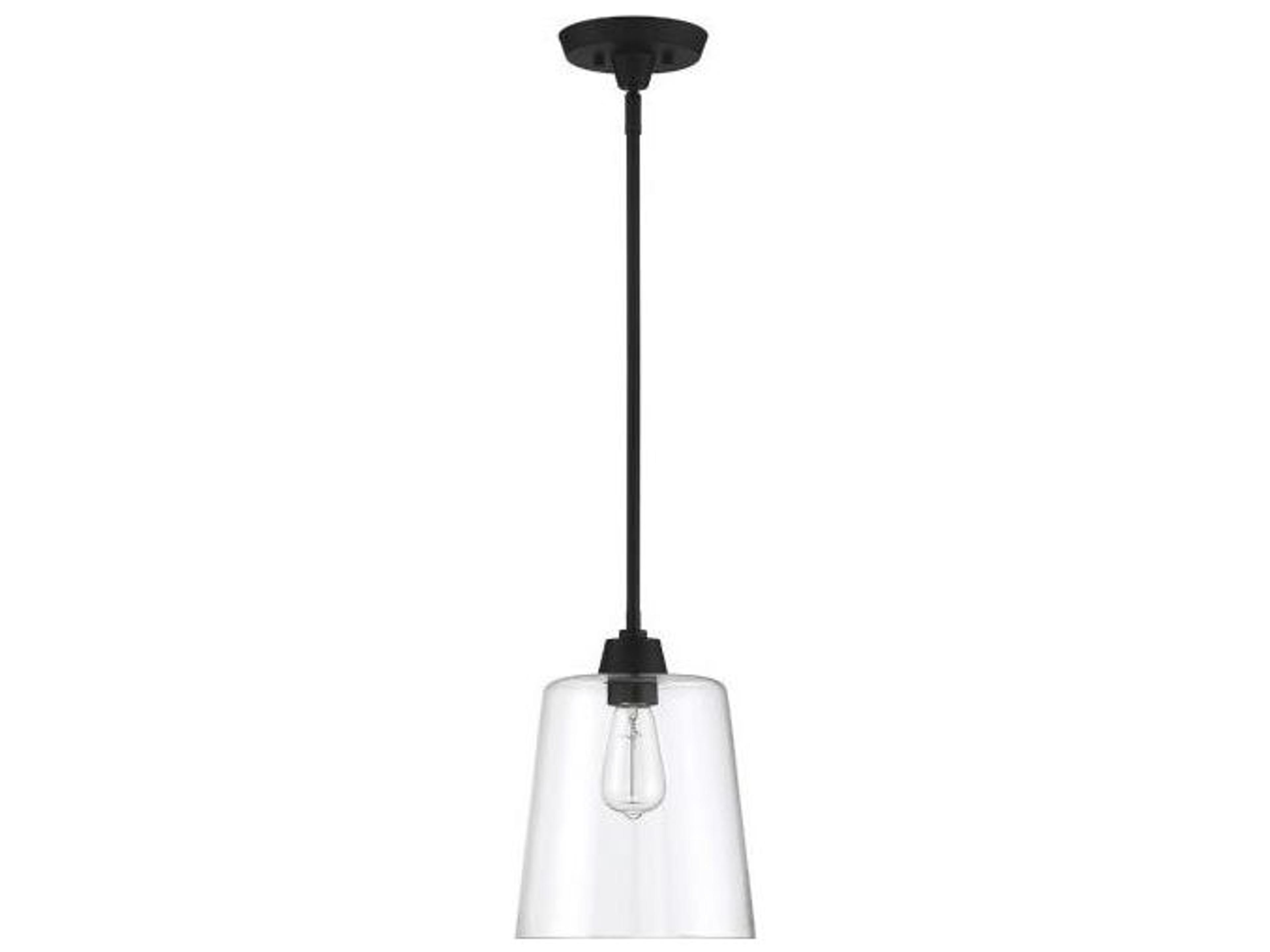 Savoy House Meridian 1-Light Matte Black Glass Empire Mini Pendant