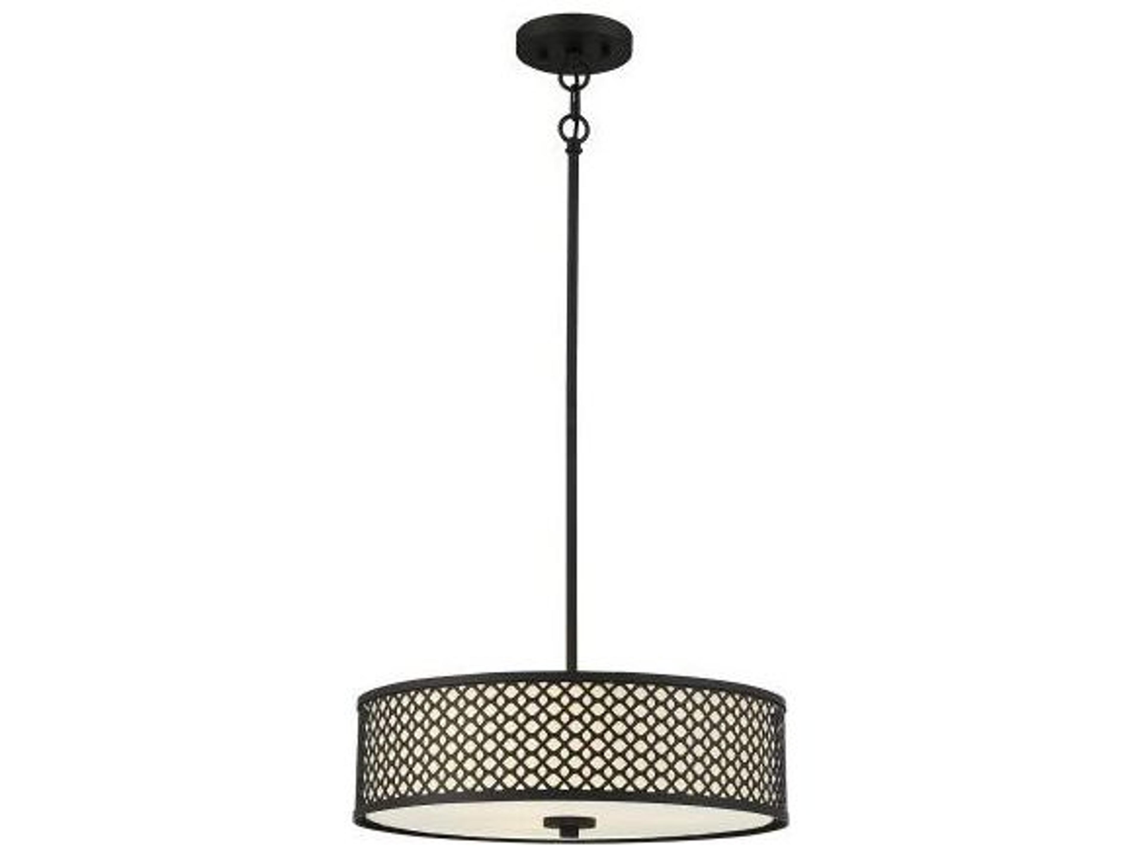 Savoy House Meridian 3-Light Matte Black Drum Geometric Pendant