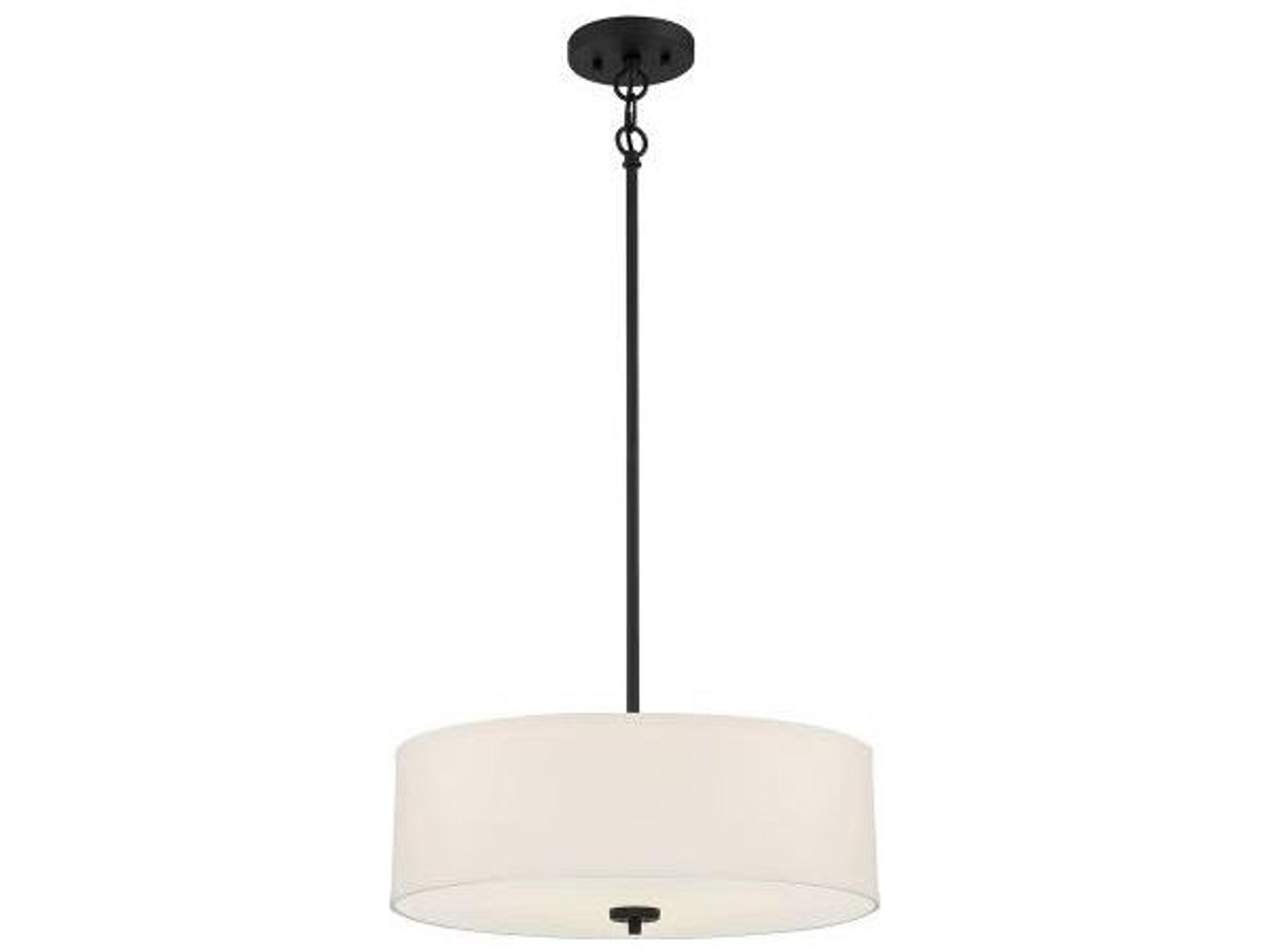 Savoy House Meridian 3-Light Matte Black Drum Geometric Pendant