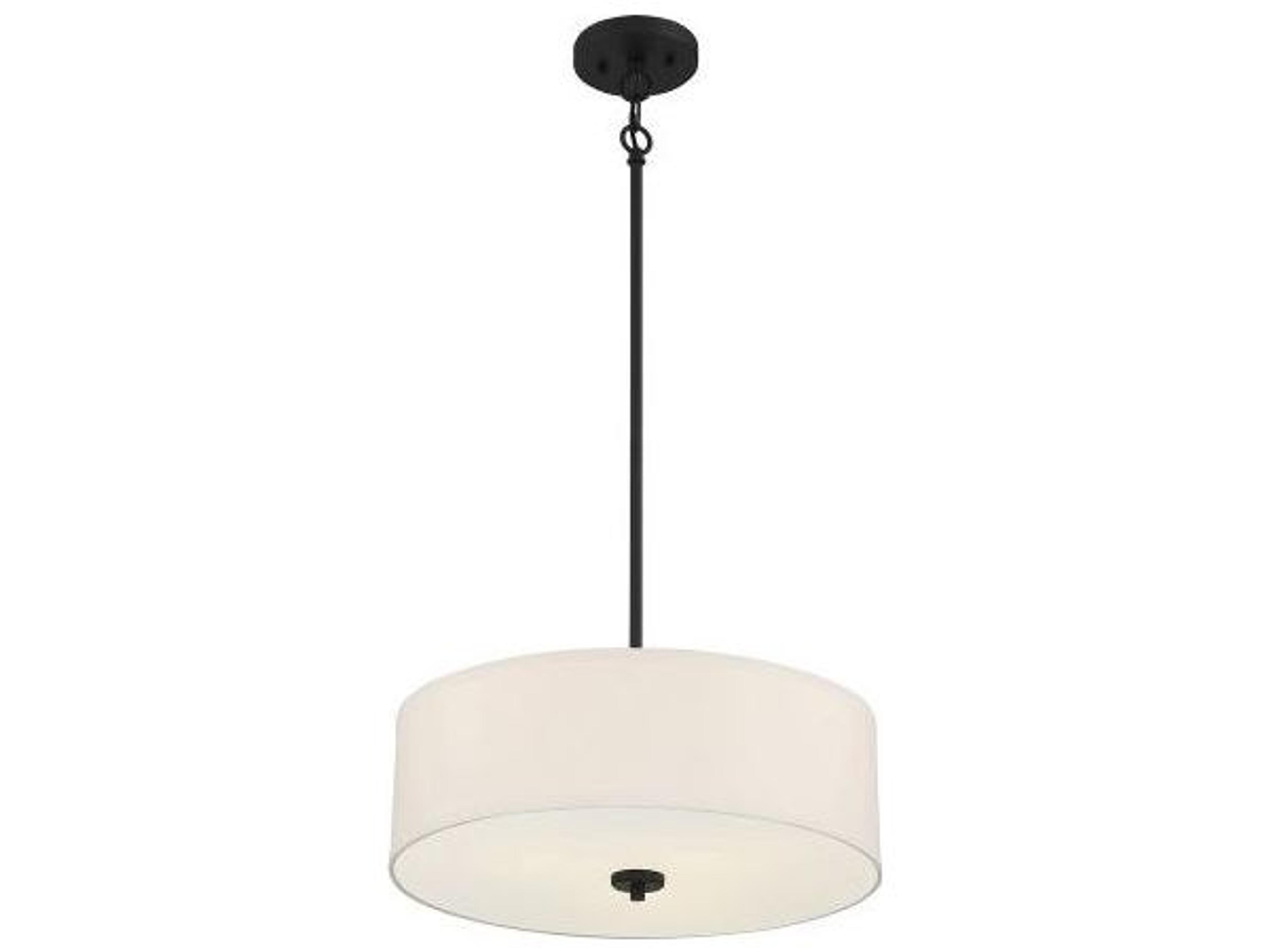 Savoy House Meridian 3-Light Matte Black Drum Geometric Pendant