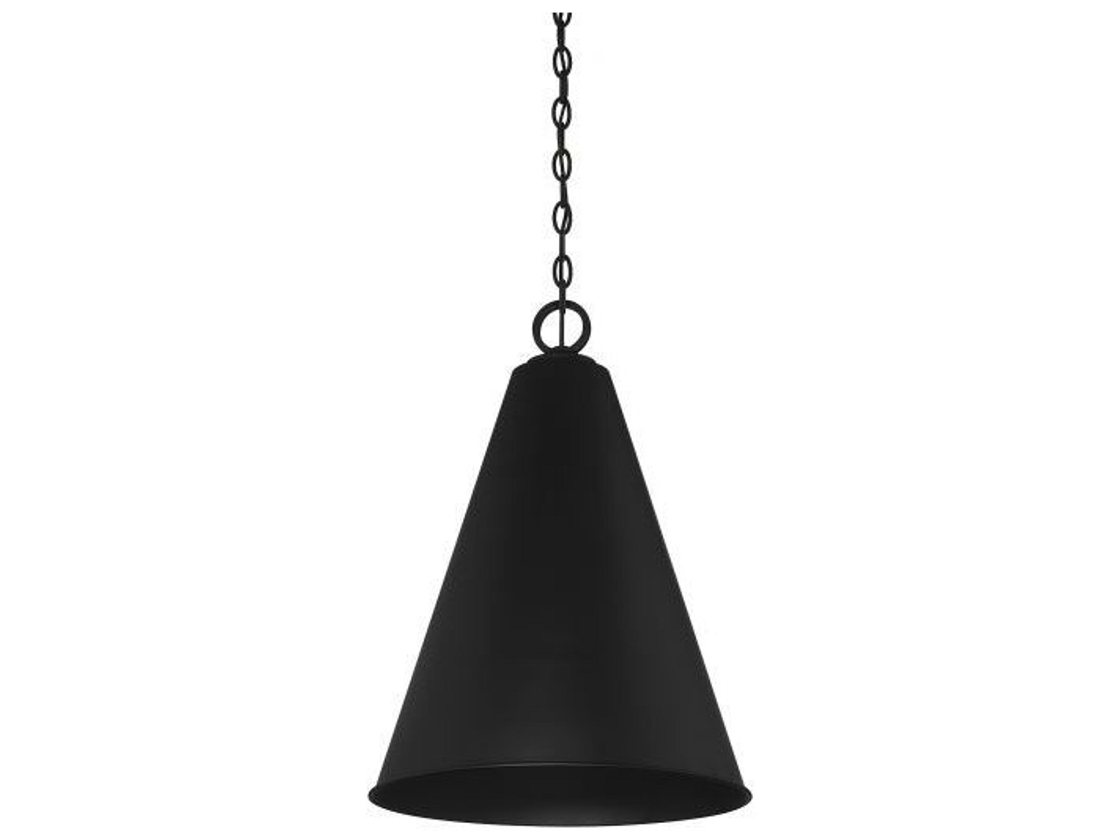 Savoy House Meridian 1-Light Matte Black Geometric Pendant