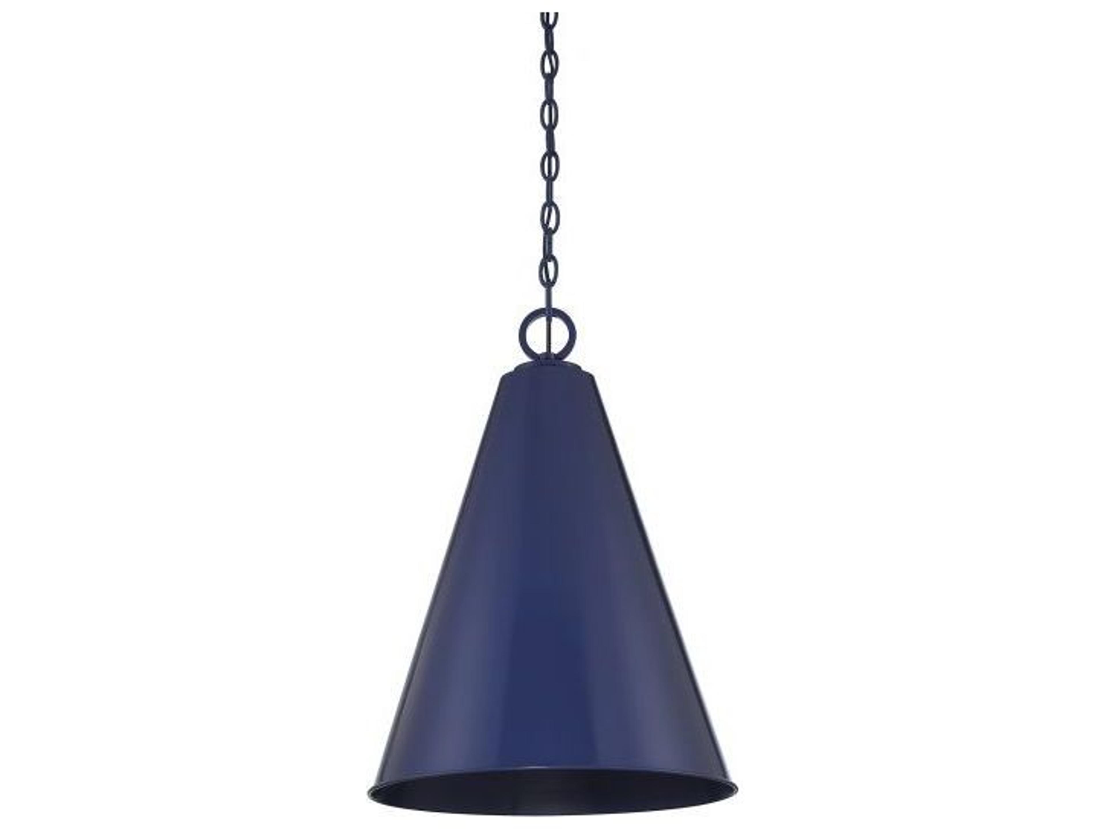 Savoy House Meridian 1-Light Navy Blue Geometric Pendant