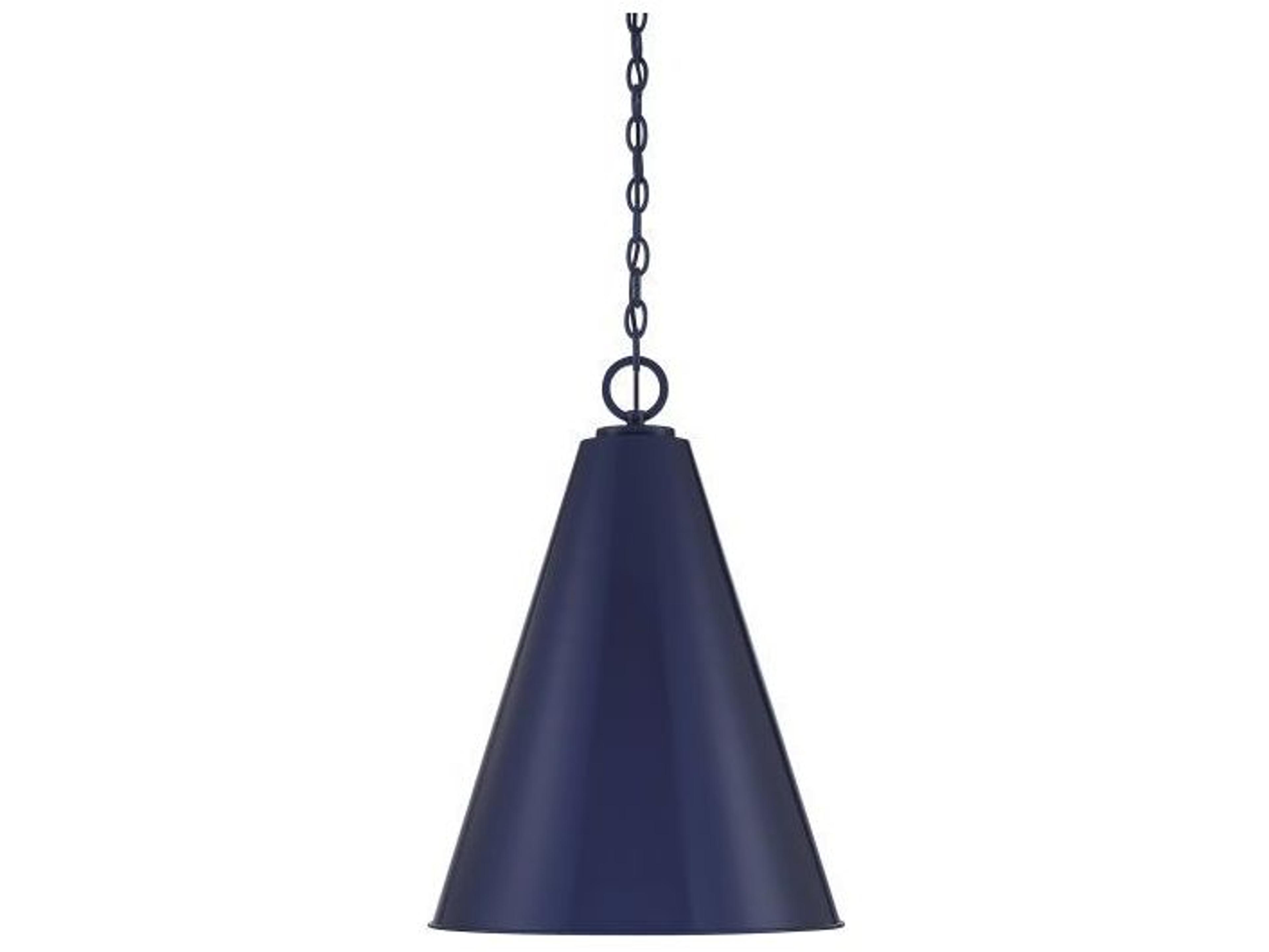 Savoy House Meridian 1-Light Navy Blue Geometric Pendant