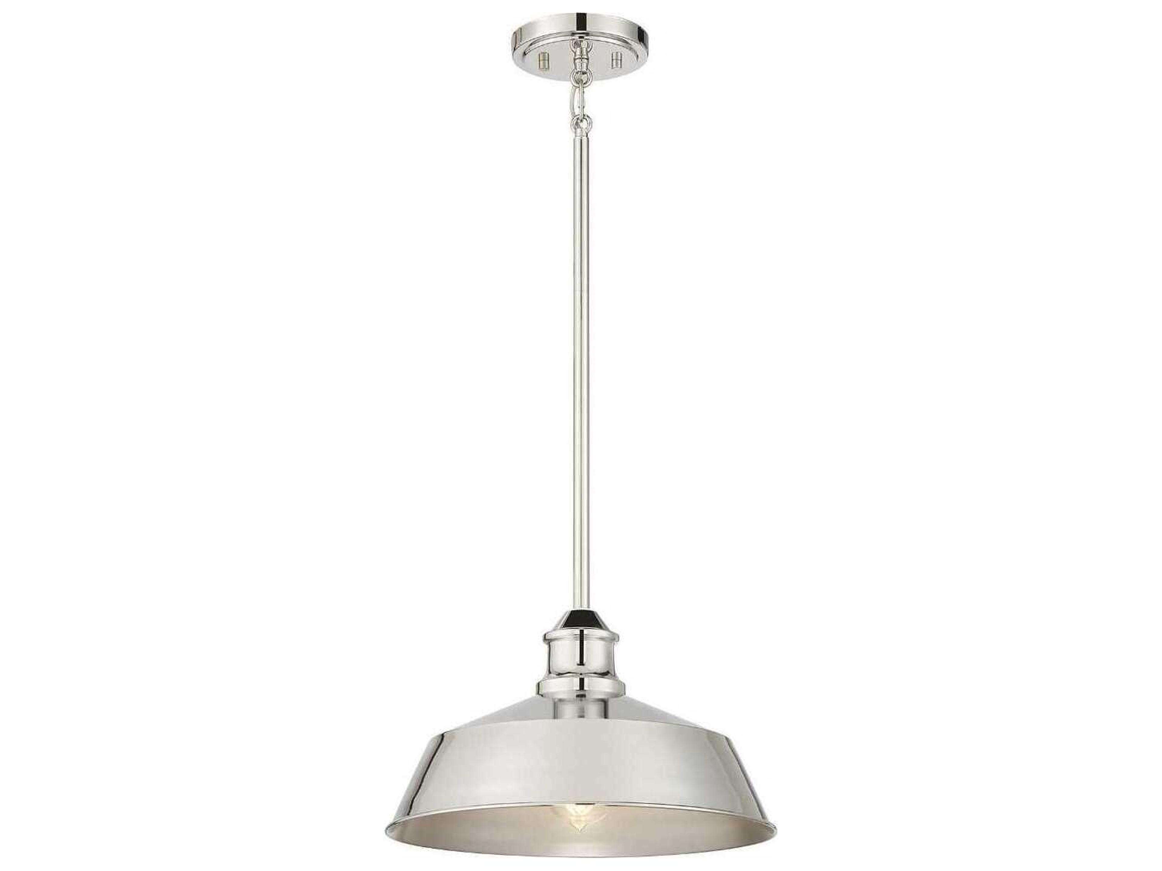 Meridian 1-Light Polished Nickel Bowl Pendant
