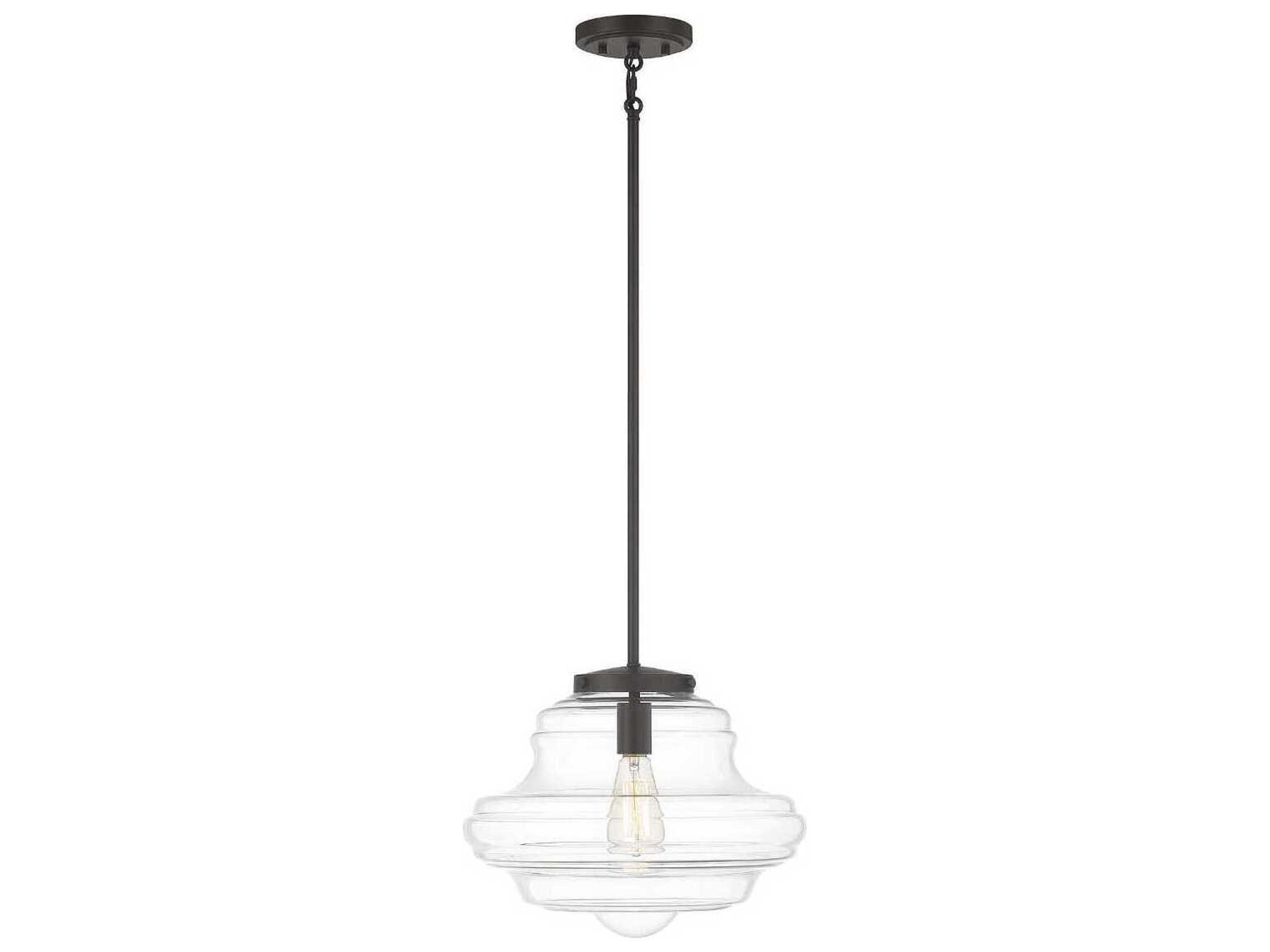 Meridian 1-Light Oil Rubbed Bronze Glass Pendant