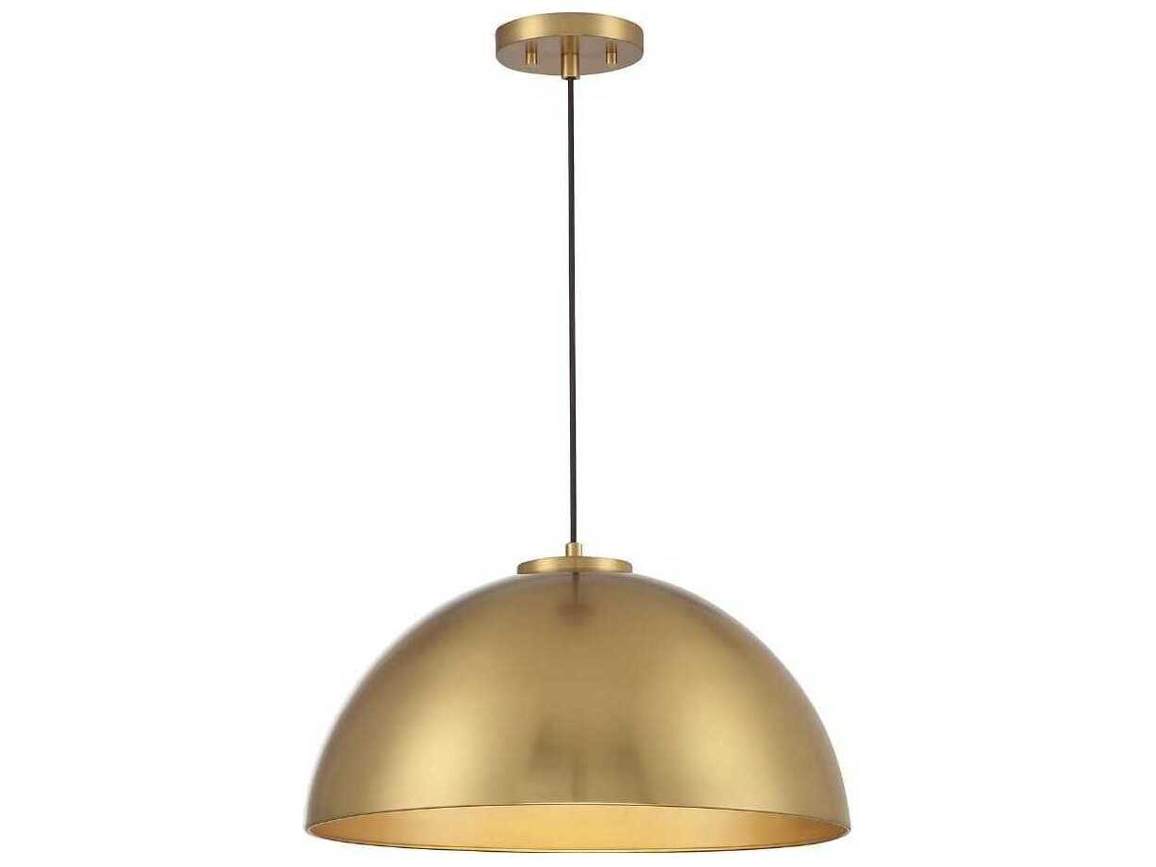 Meridian 1-Light Natural Brass Dome Pendant