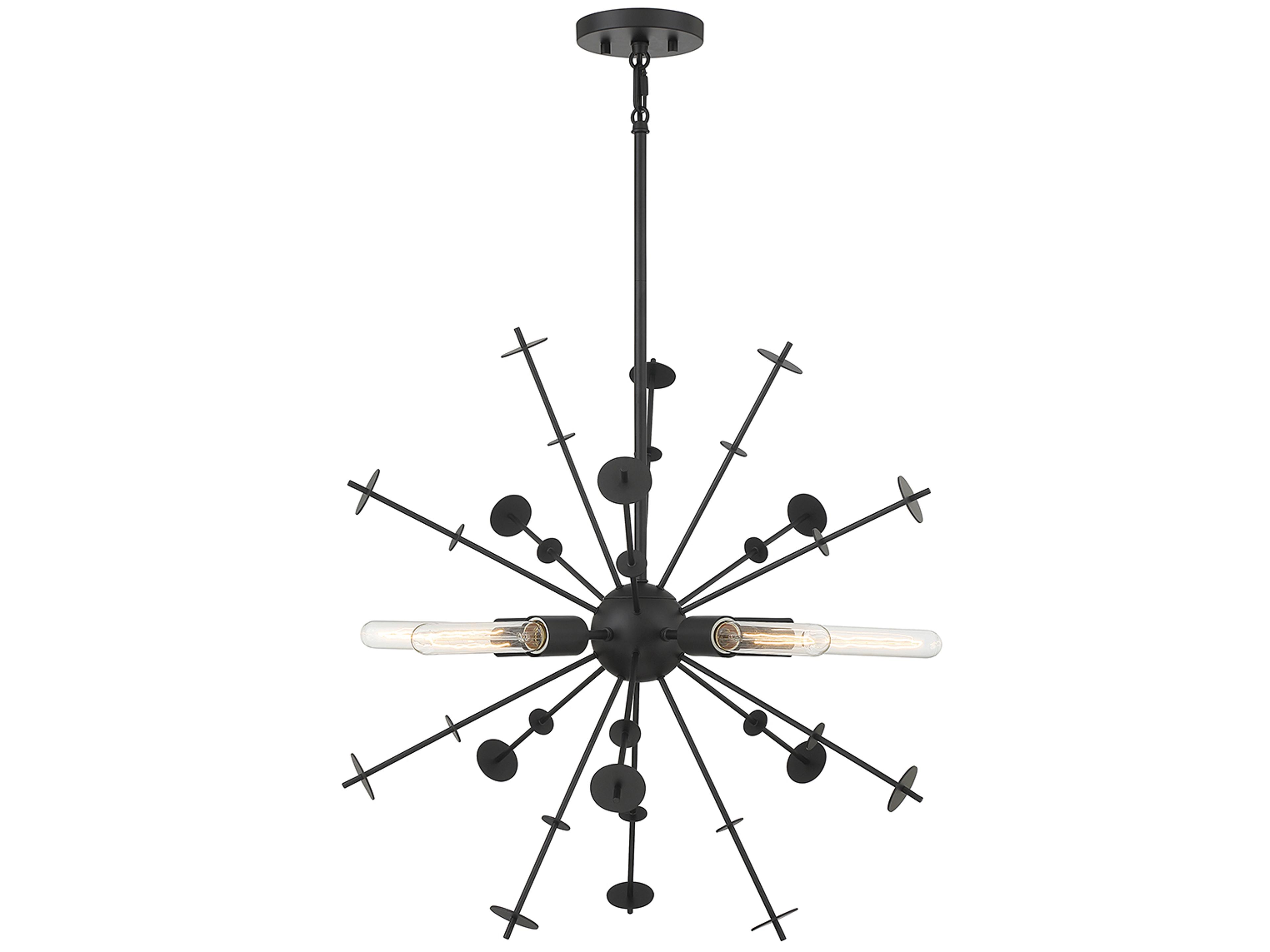 Meridian 5-Light Matte Black Sputnik Pendant