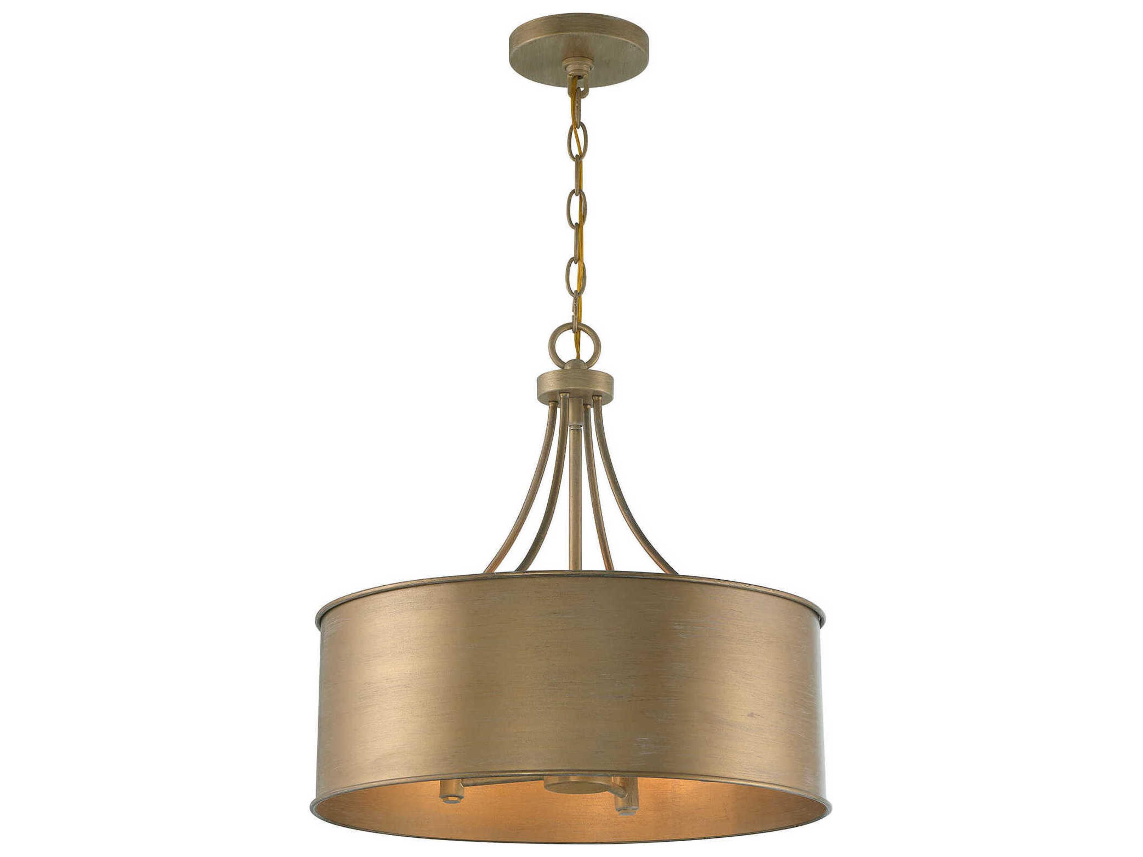 Meridian 4-Light Brushed Gold Drum Pendant