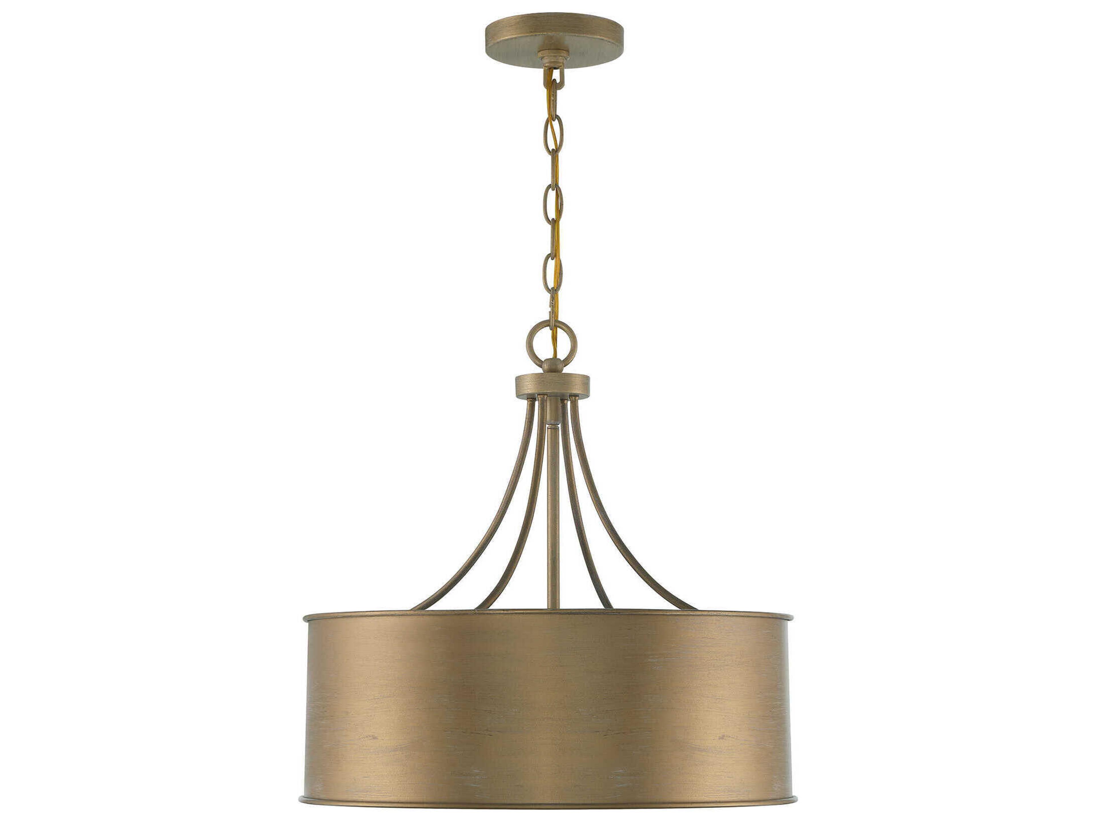 Savoy House Meridian 4-Light Brushed Gold Drum Pendant