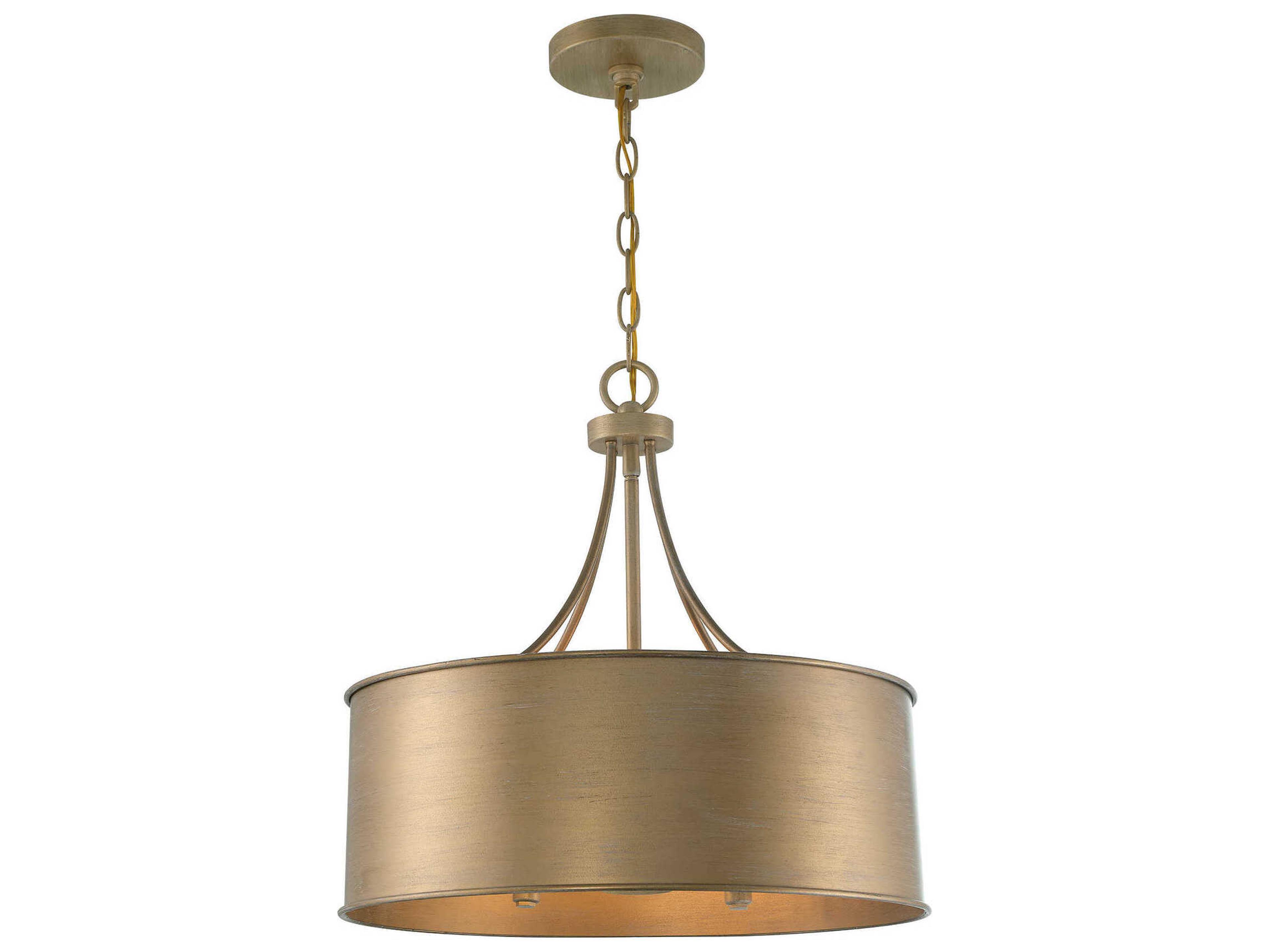Savoy House Meridian 4-Light Brushed Gold Drum Pendant