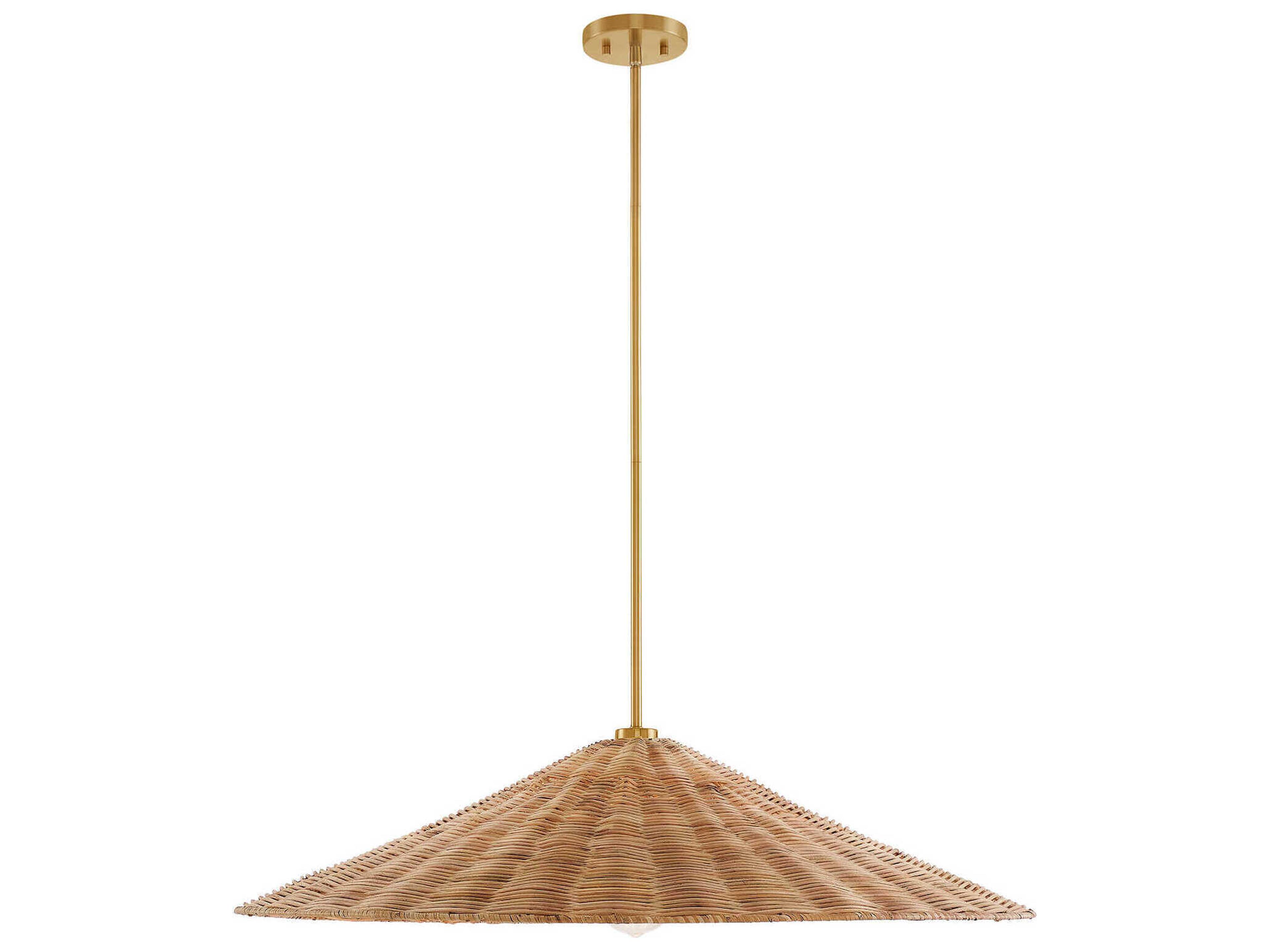 Meridian 1-Light Natural Brass Pendant