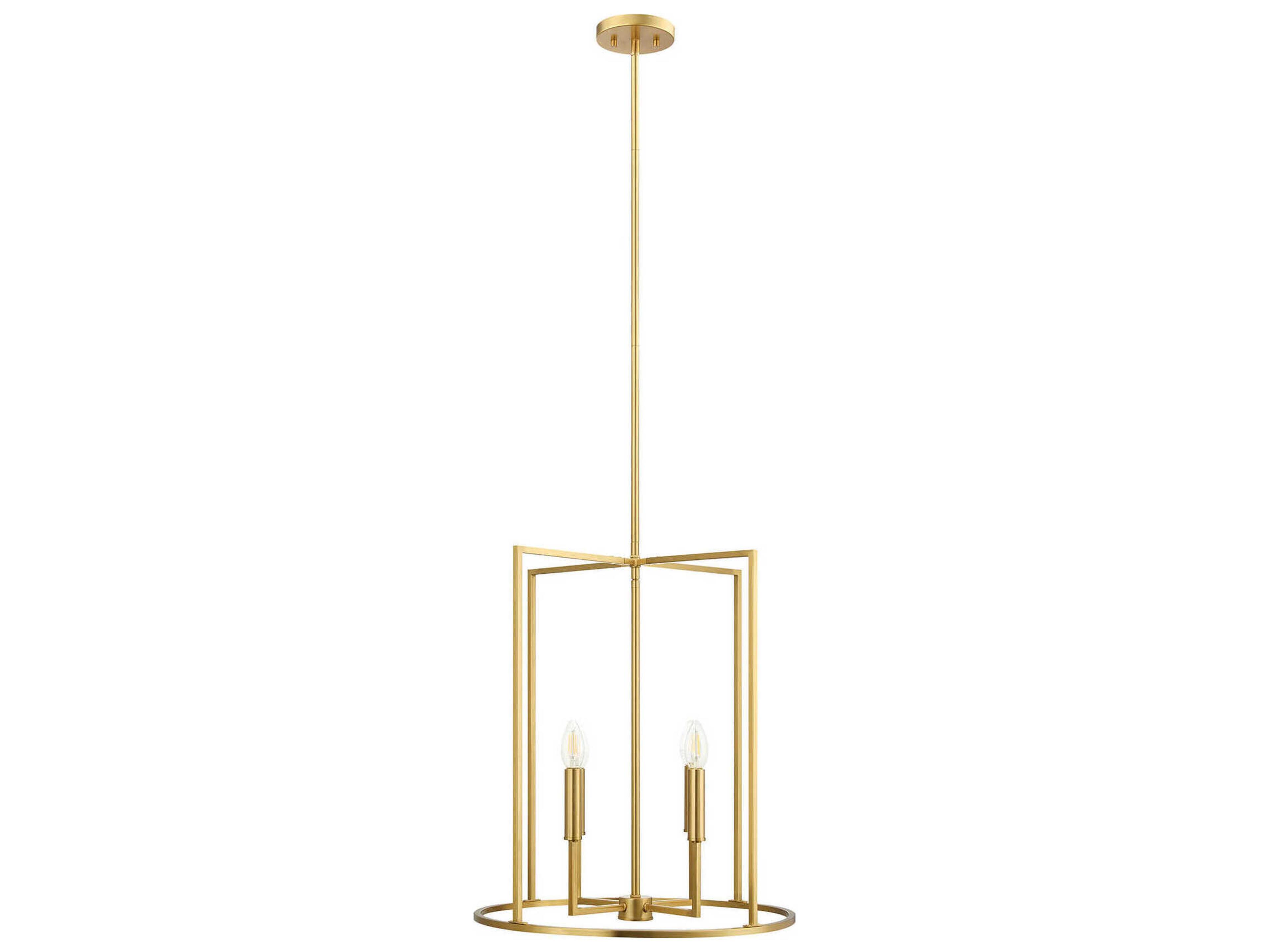 Meridian 4-Light Natural Brass Pendant