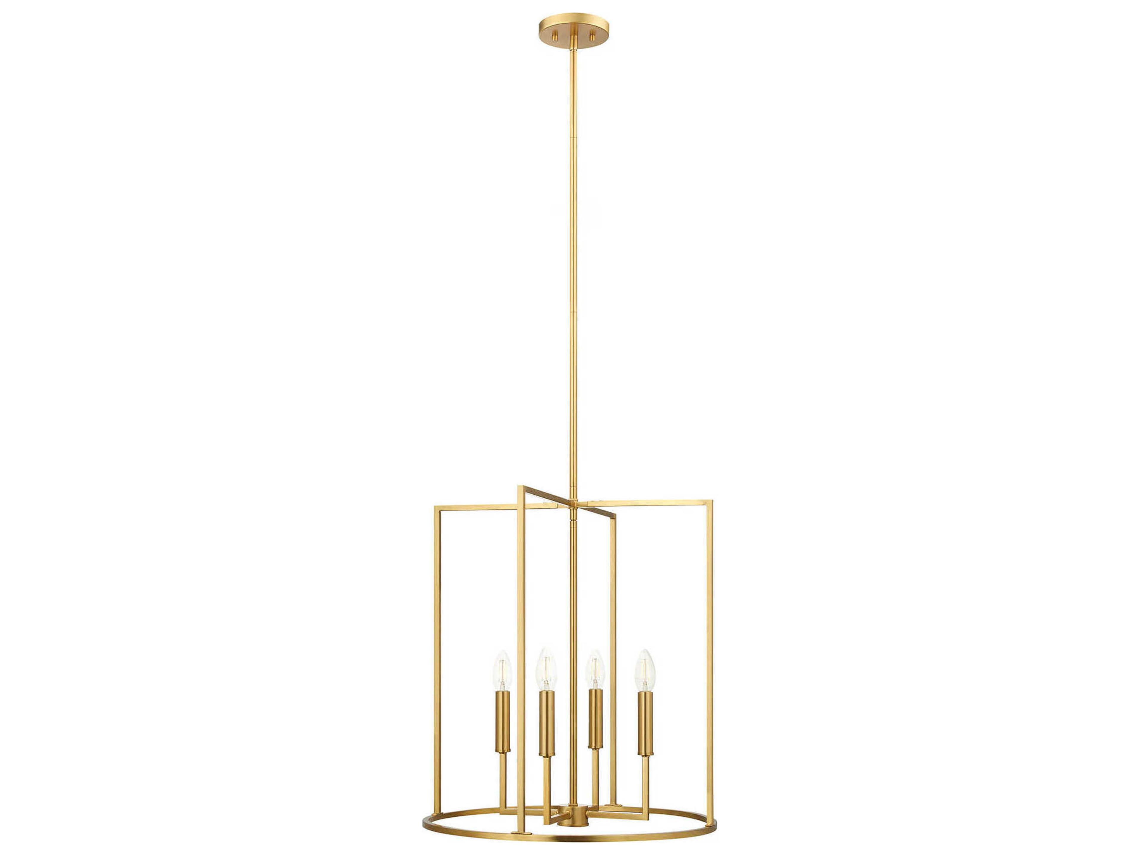 Savoy House Meridian 4-Light Natural Brass Pendant