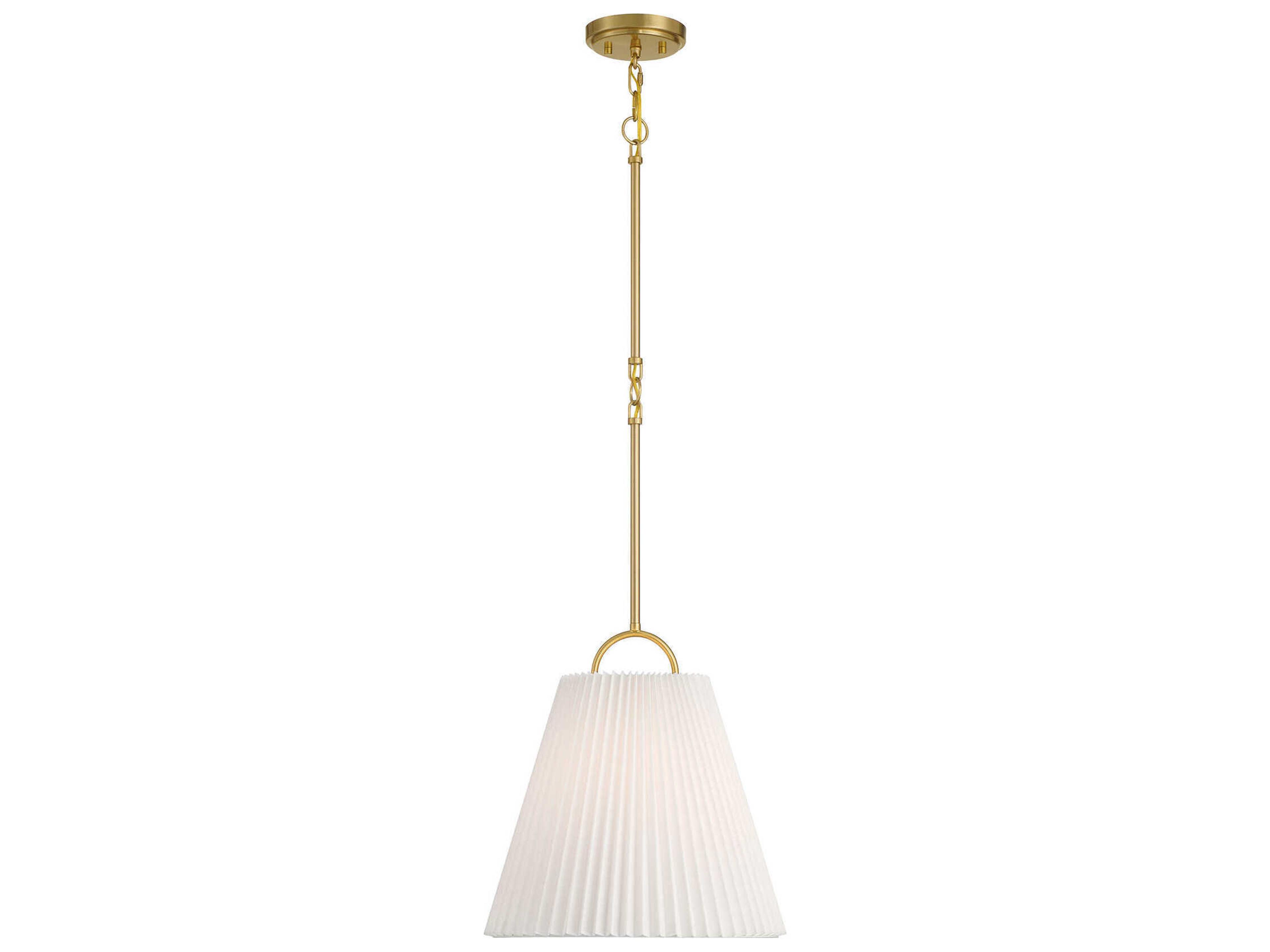 Meridian 1-Light Natural Brass Empire Drum Pendant