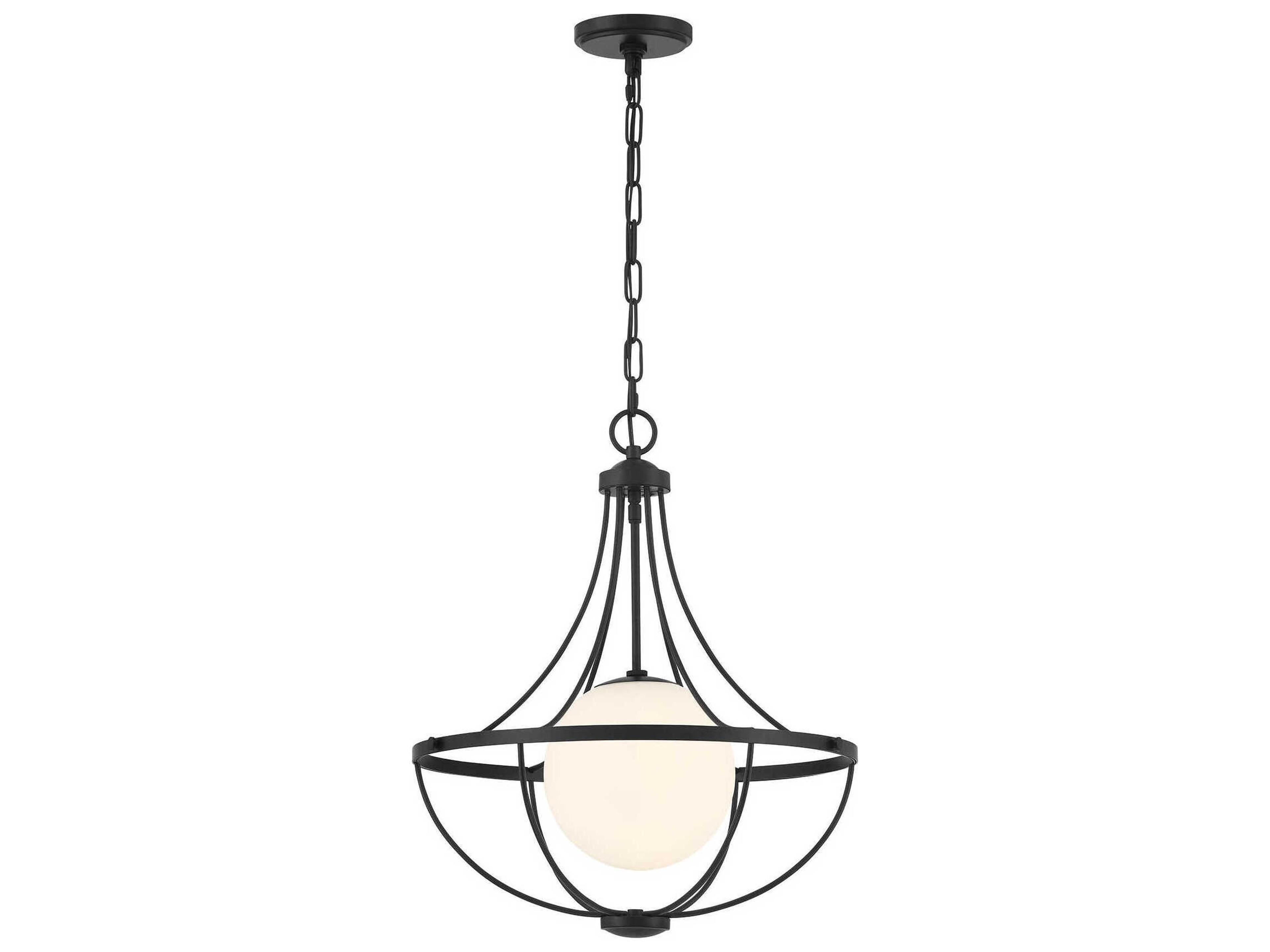 Savoy House Meridian 1-Light Matte Black Pendant