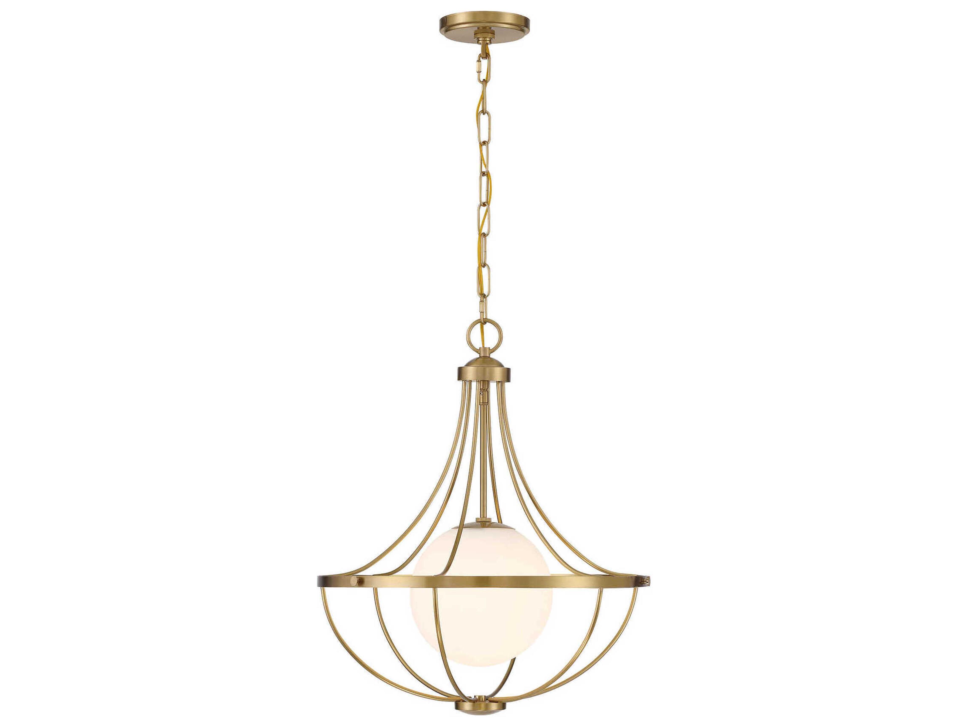 Meridian 1-Light Natural Brass Pendant