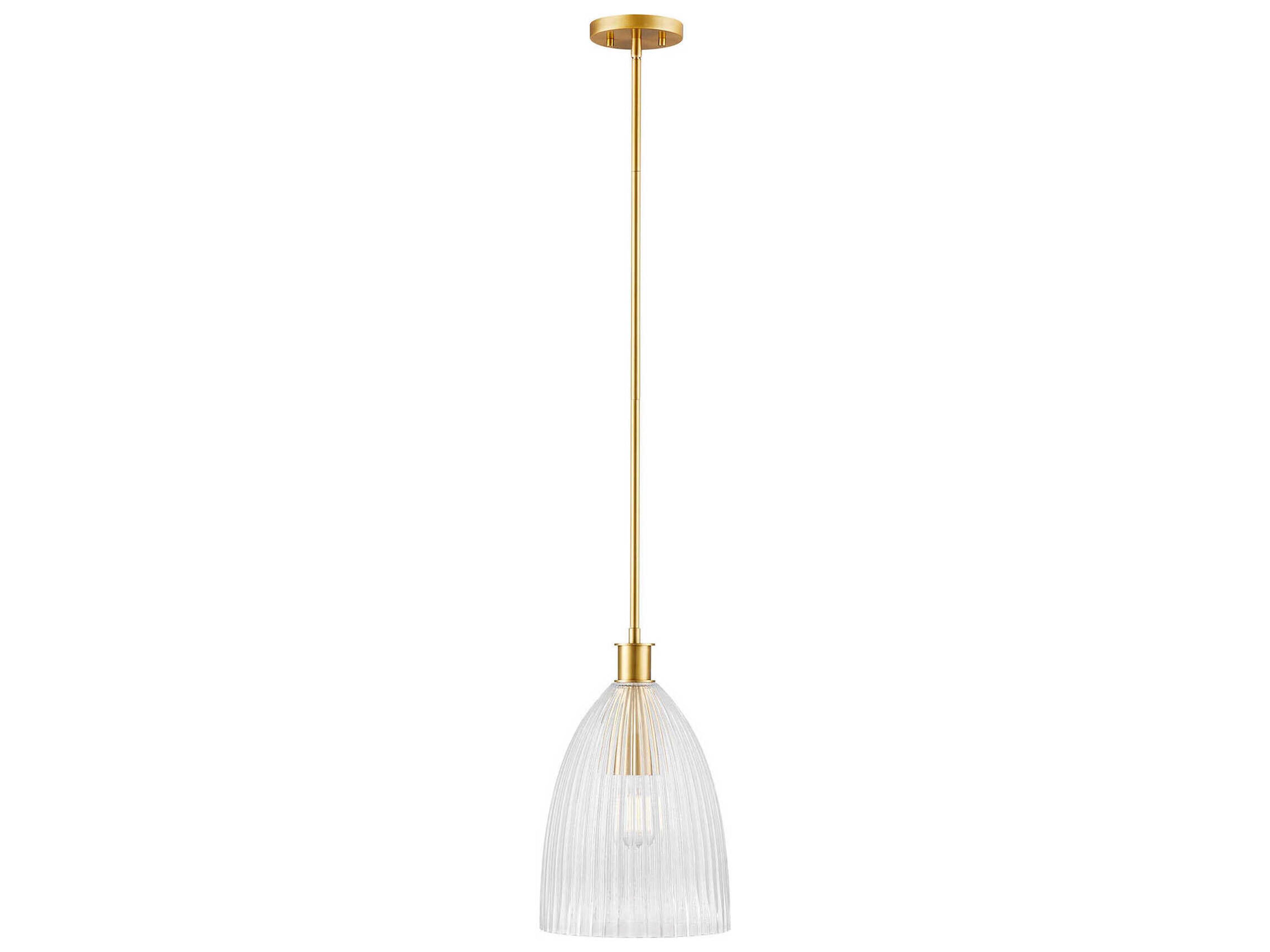 Meridian 1-Light Natural Brass Mini Pendant