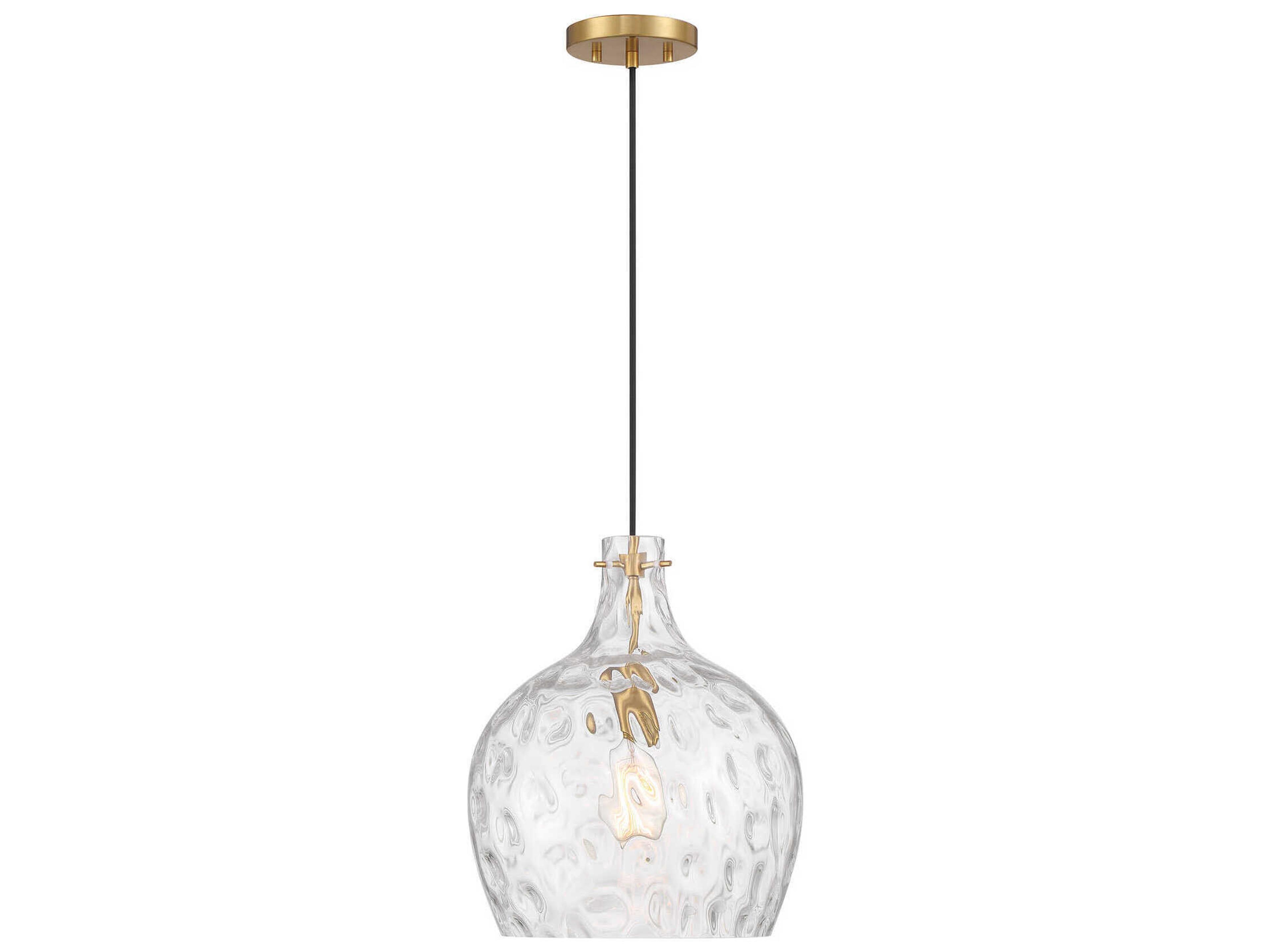 Meridian 1-Light Natural Brass Bell Pendant