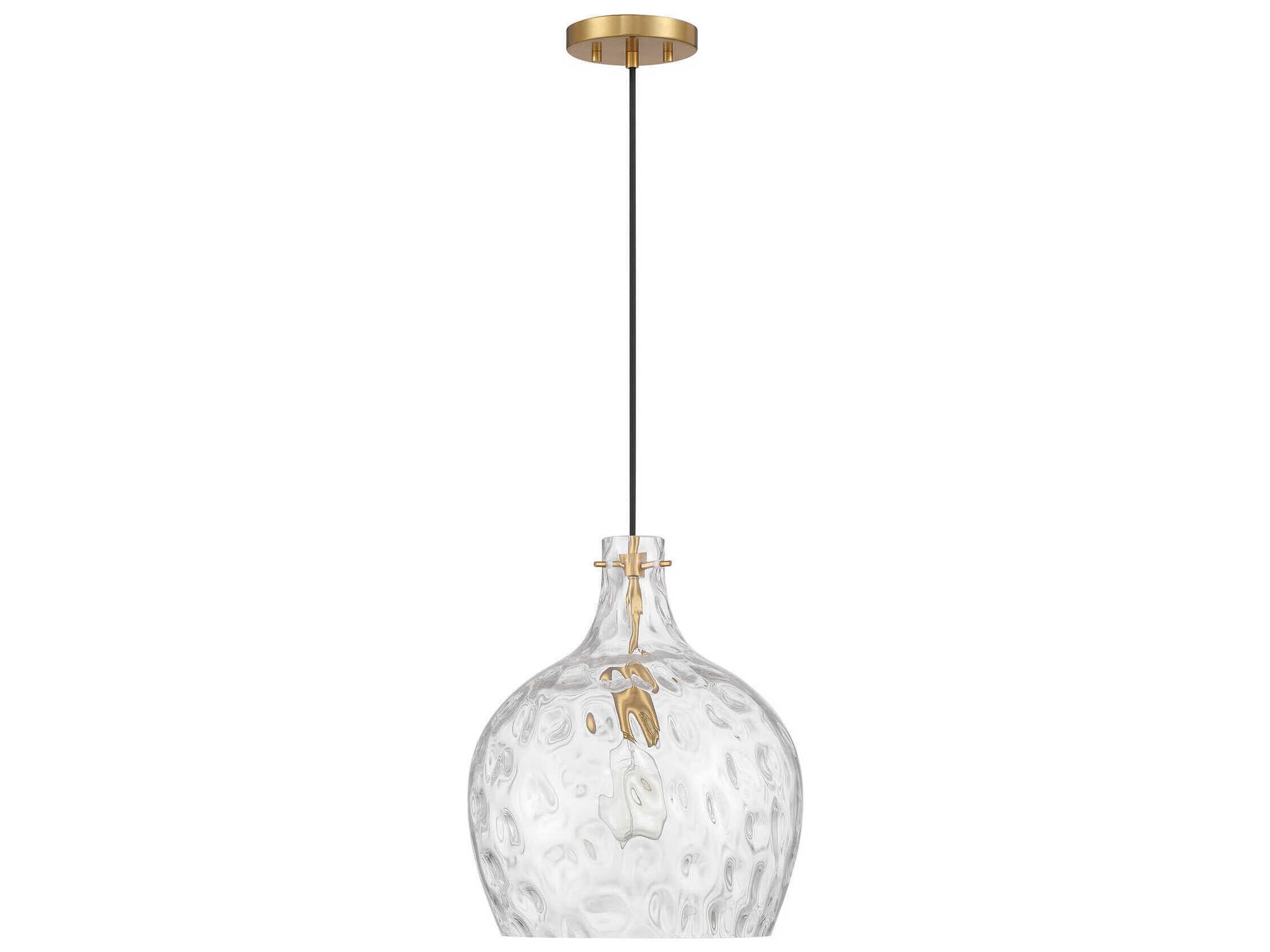 Savoy House Meridian 1-Light Natural Brass Bell Pendant
