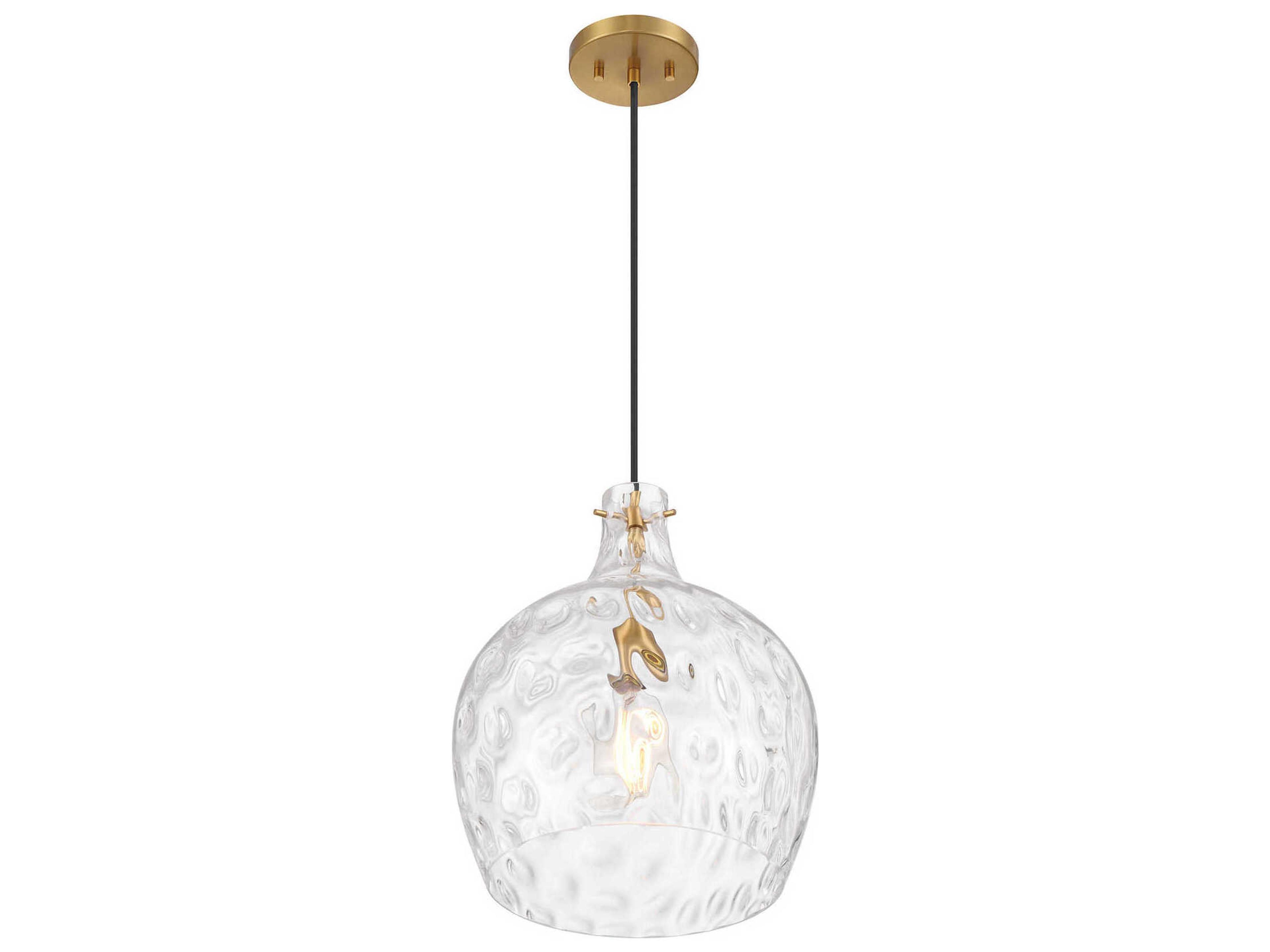 Savoy House Meridian 1-Light Natural Brass Bell Pendant