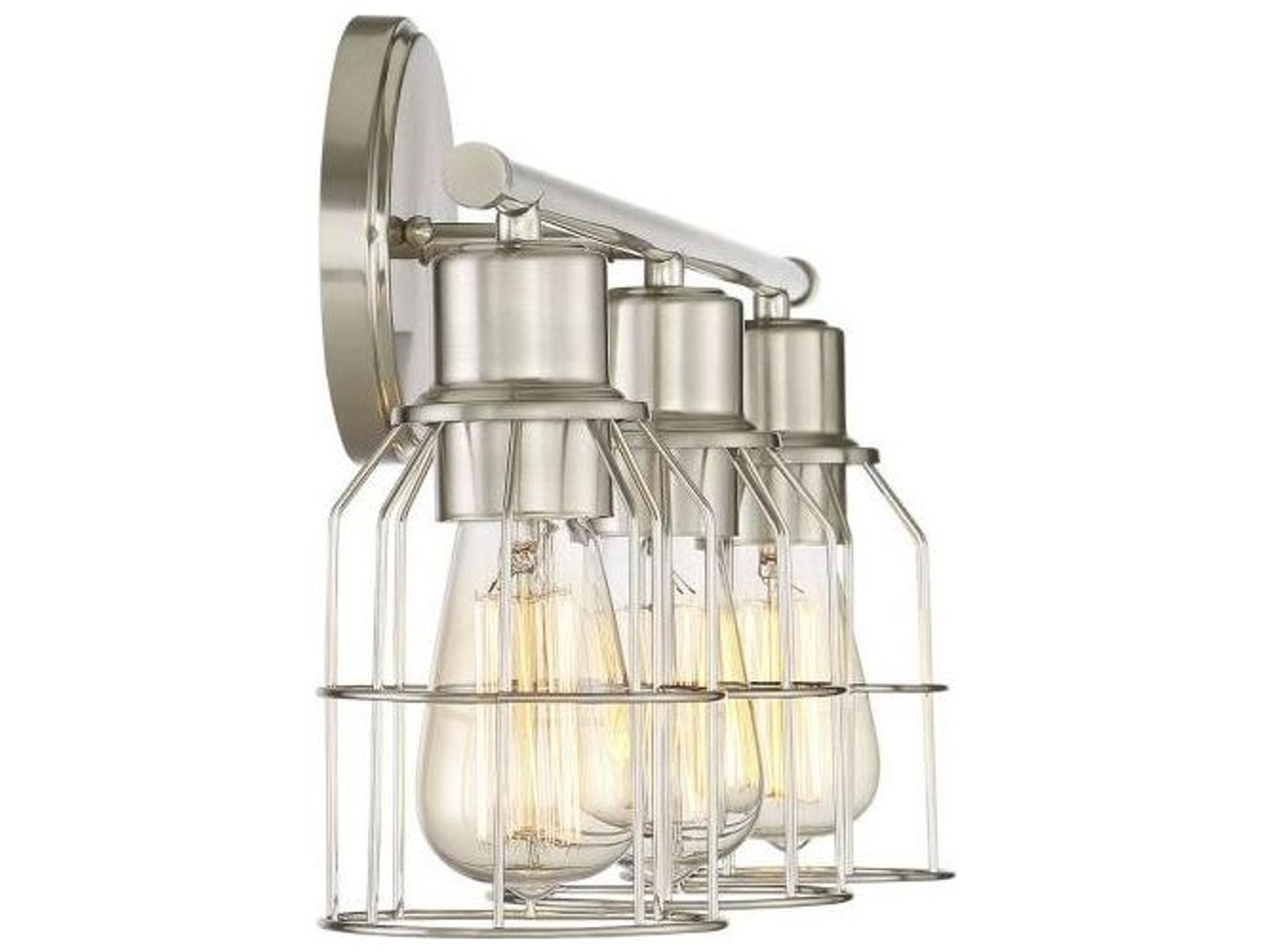 Savoy House Meridian 3-Light Brushed Nickel Vanity Light