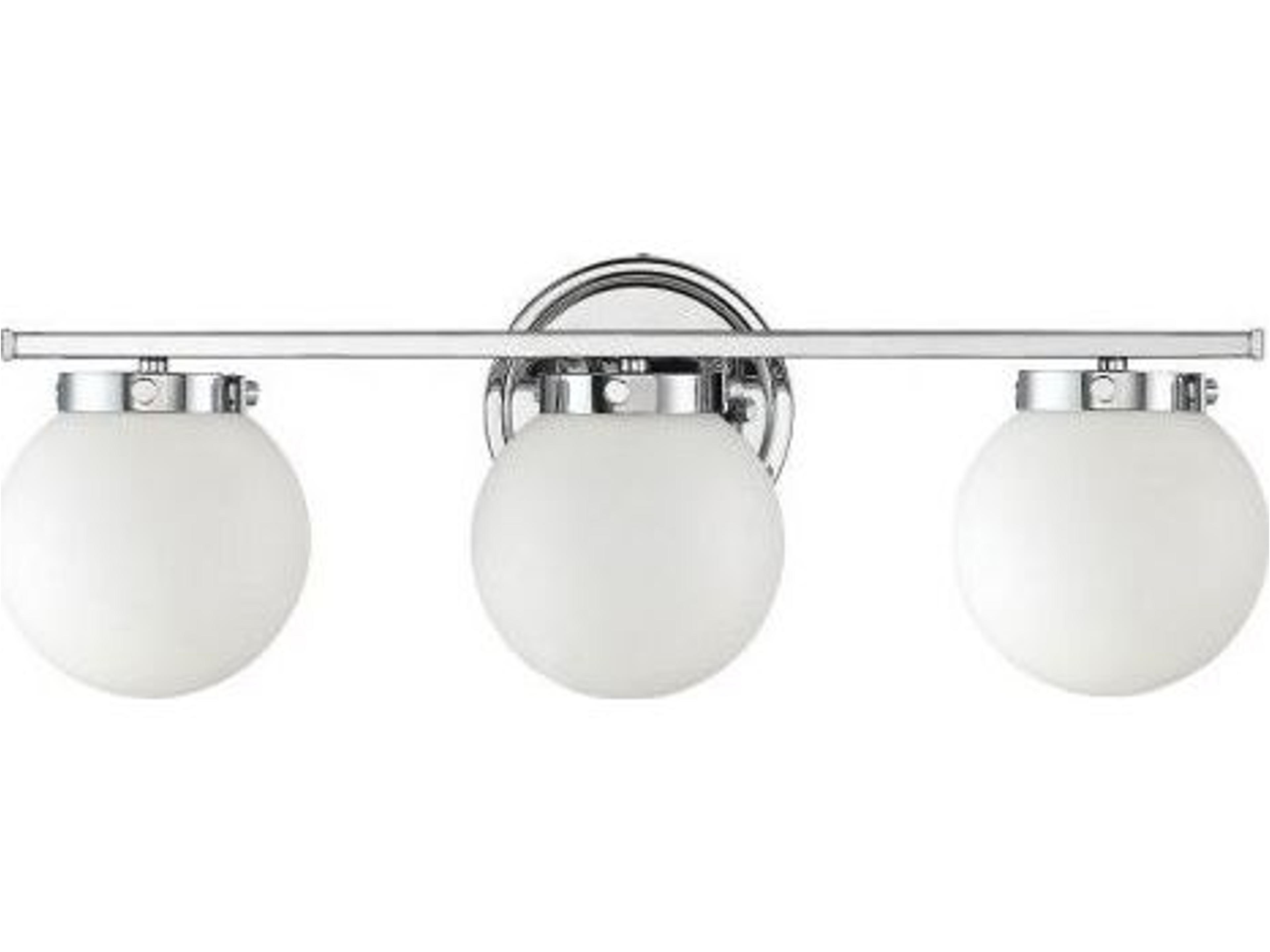 Savoy House Meridian 3-Light Chrome Glass Vanity Light