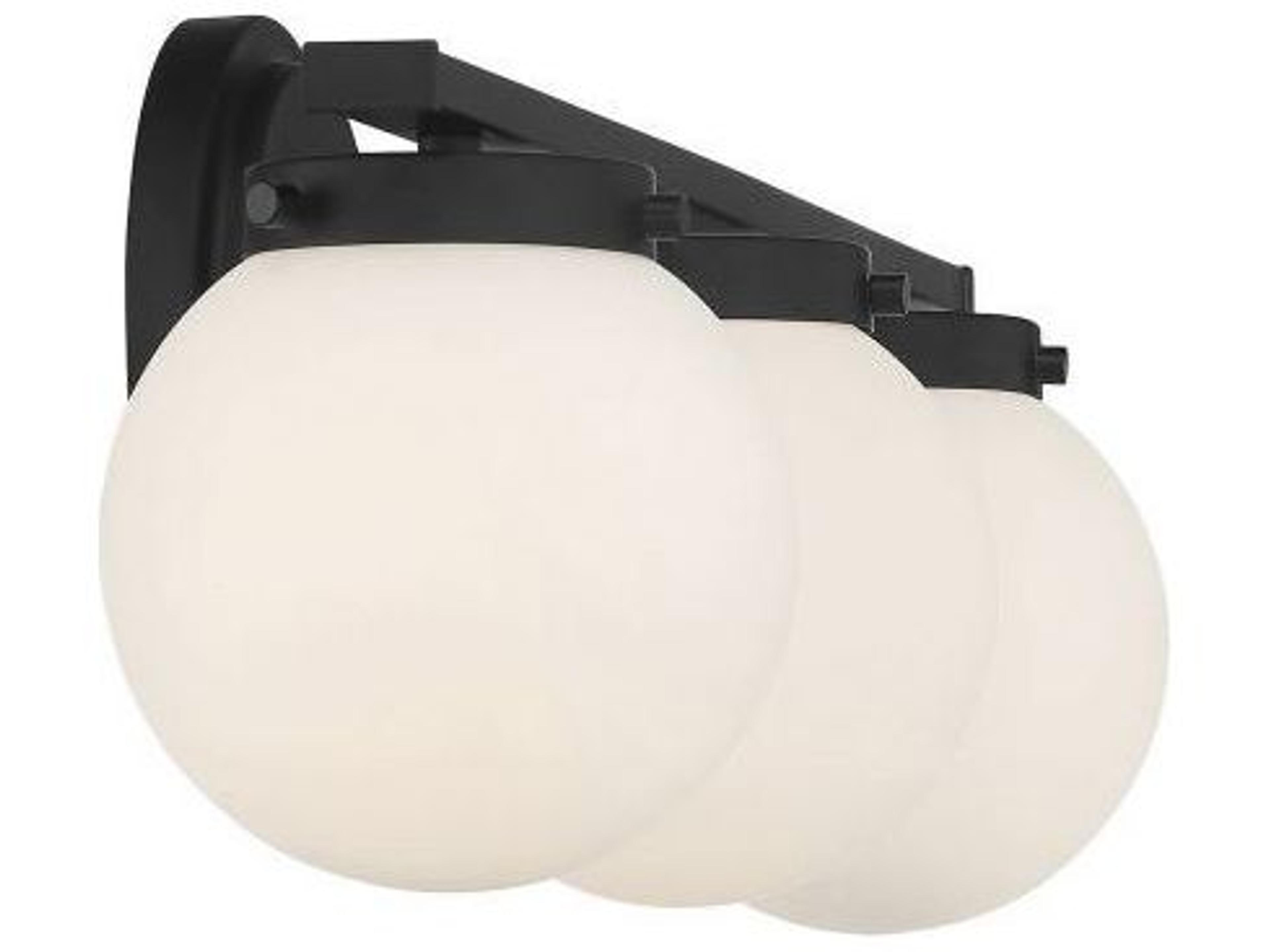 Savoy House Meridian 3-Light Matte Black Glass Vanity Light