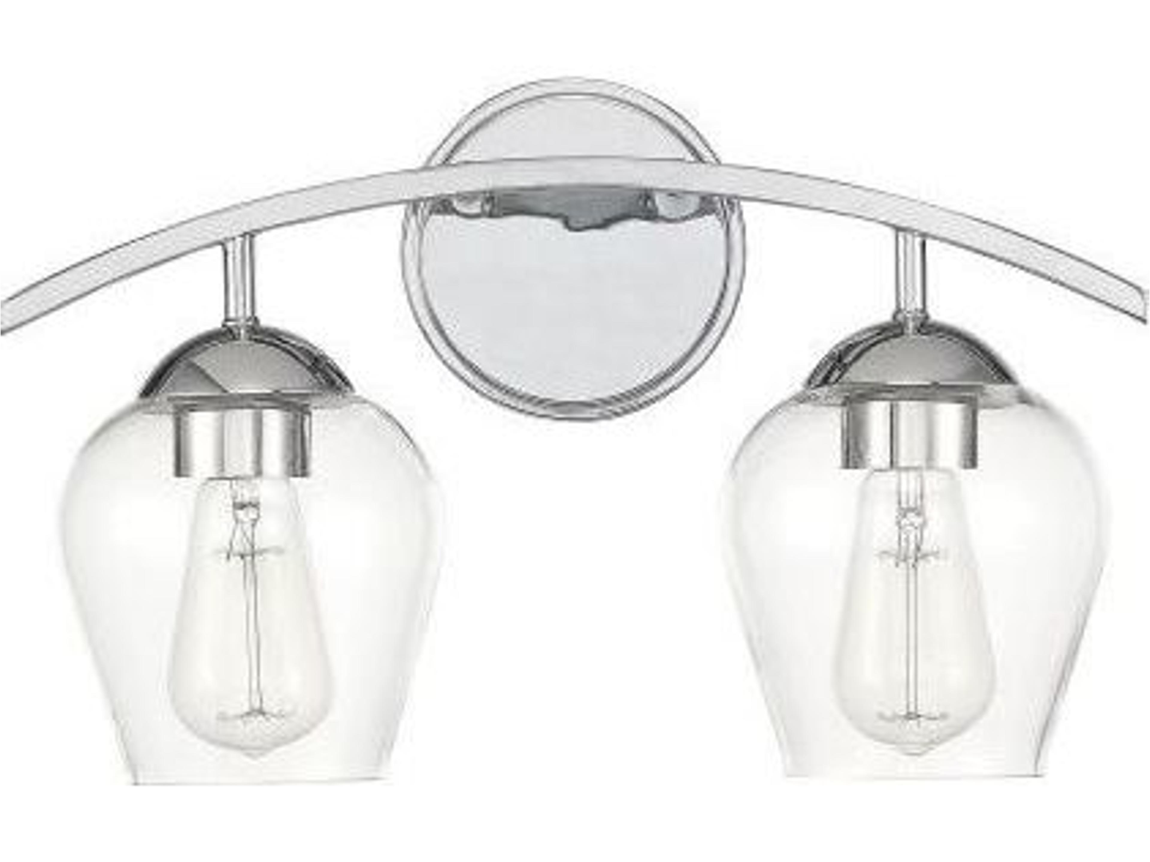 Savoy House Meridian 2-Light Chrome Glass Vanity Light