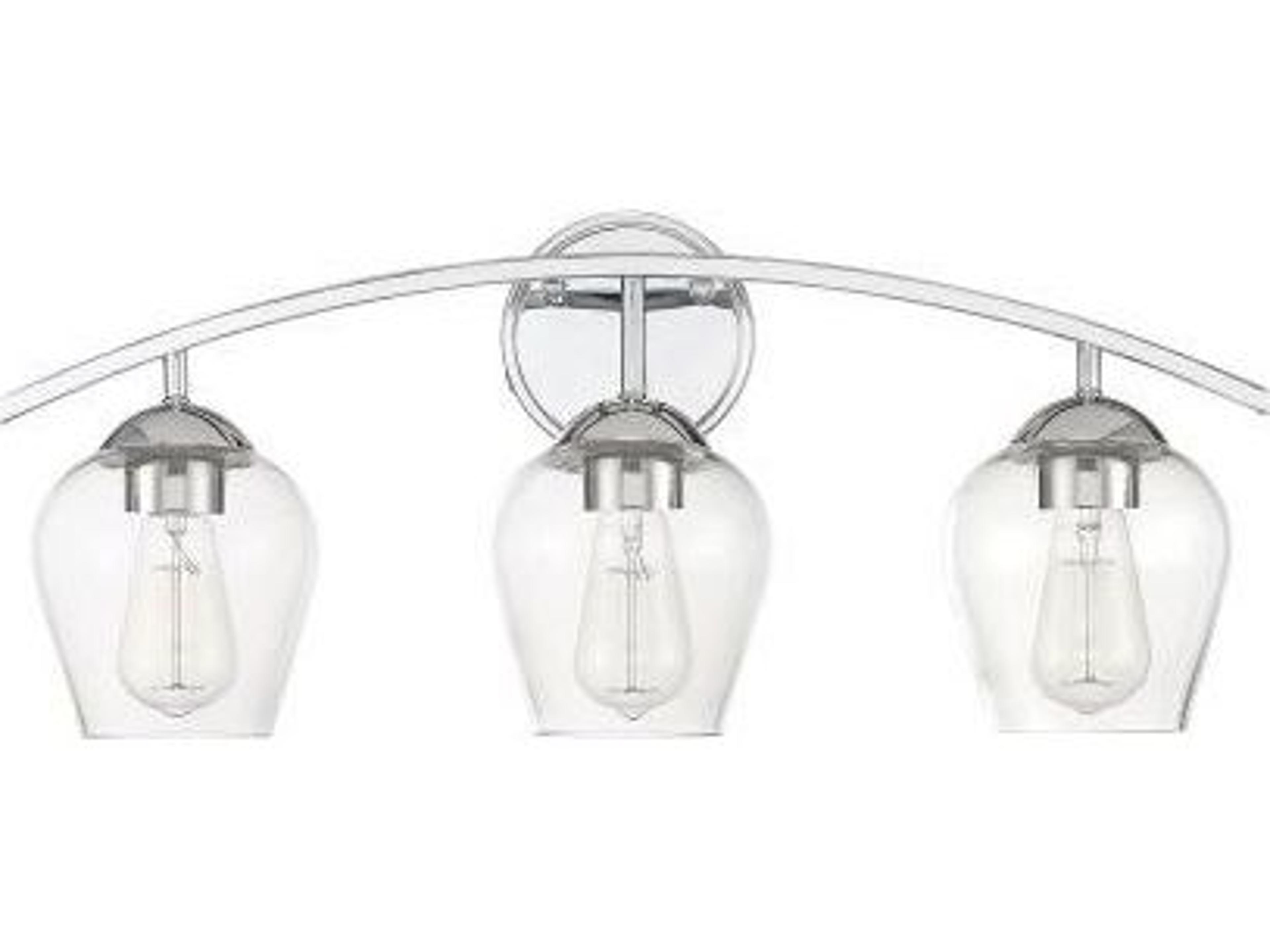 Savoy House Meridian 3-Light Chrome Glass Vanity Light