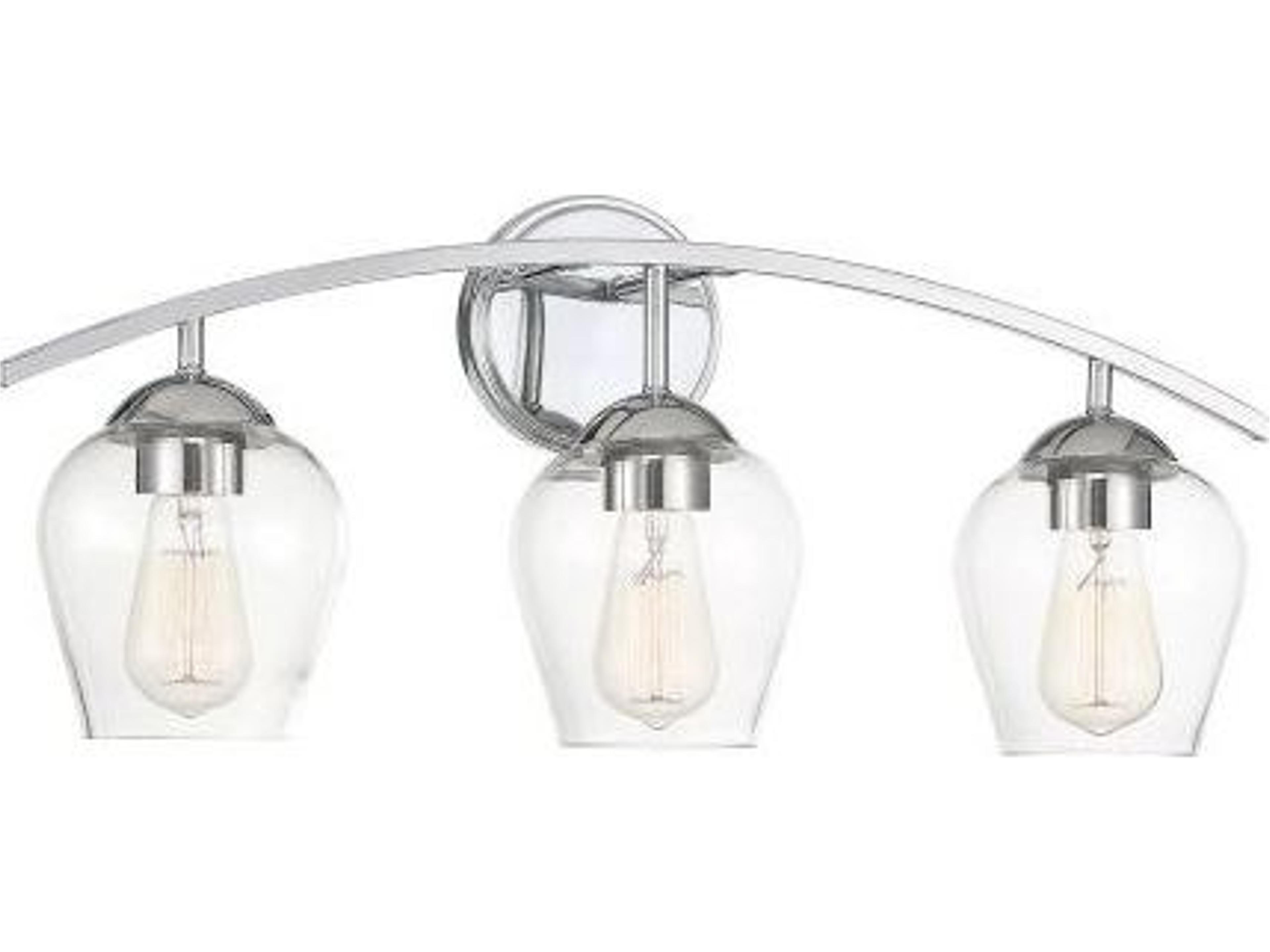 Savoy House Meridian 3-Light Chrome Glass Vanity Light